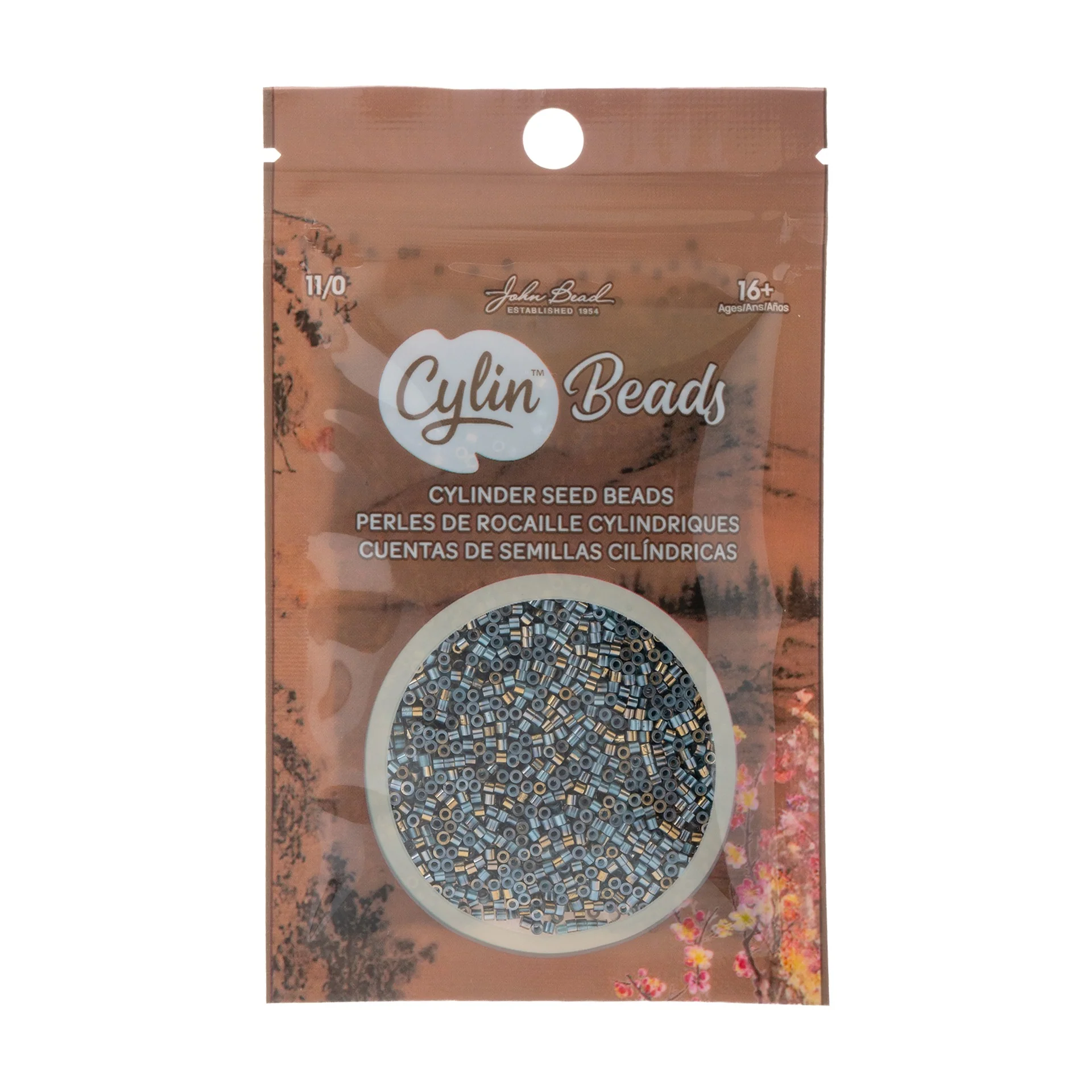 Cylin™ Beads 11/0, CY11-1235 Gilded Halo Crystal Aqua, 25g - Image 2