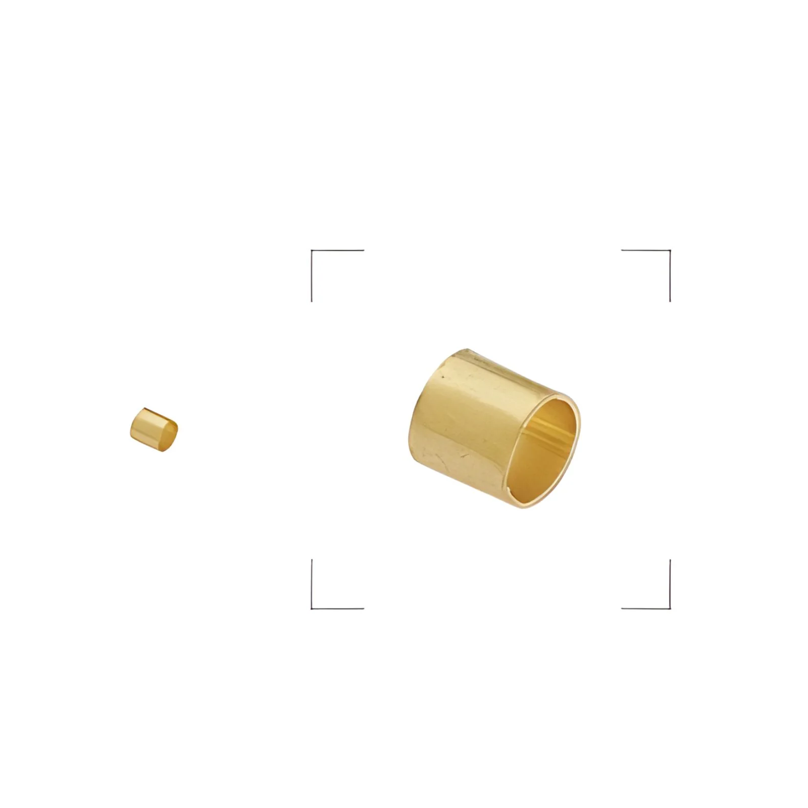 Cylinder Brass Crimp Bead or End Cap - Image 2