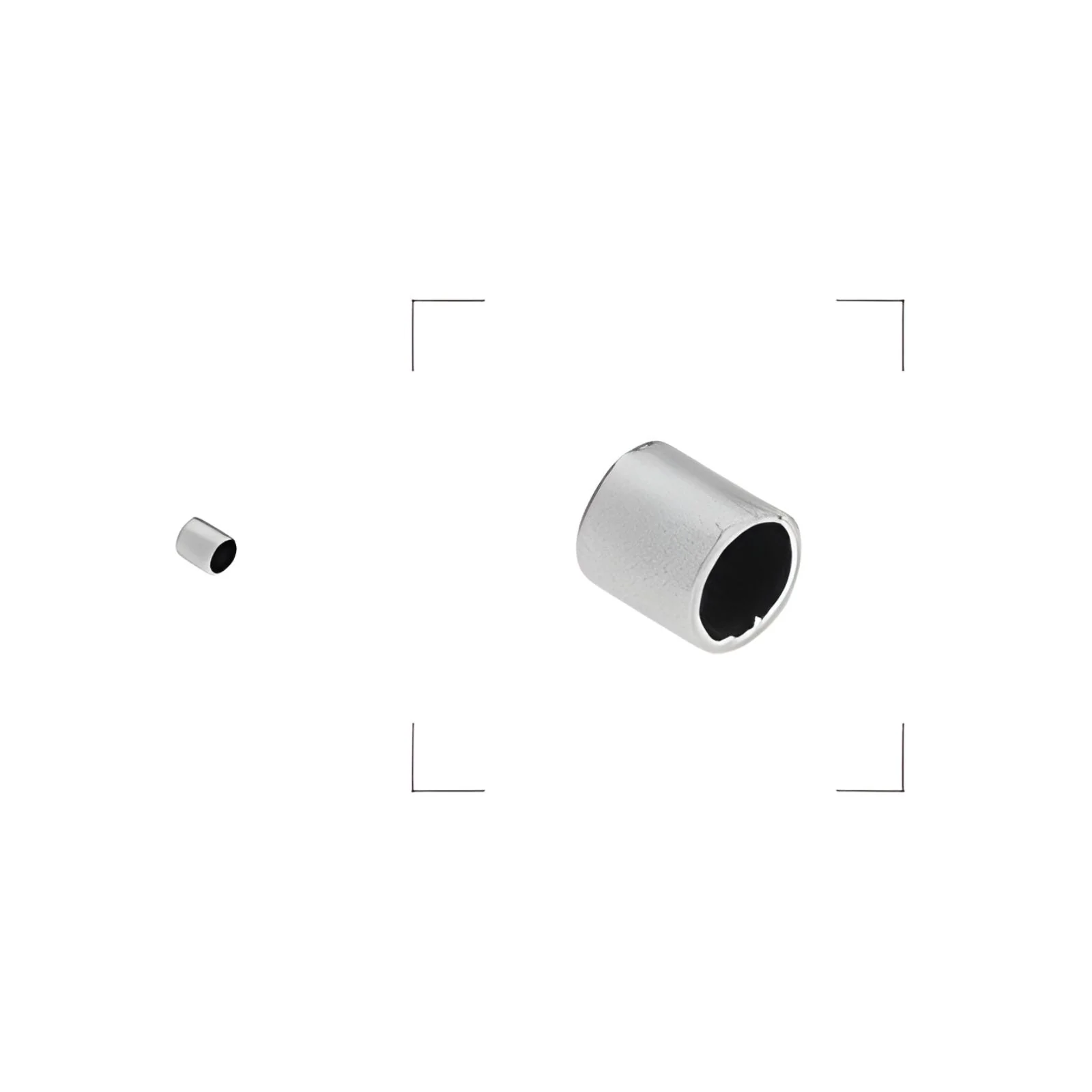 Cylinder Brass Crimp Bead or End Cap - Image 3