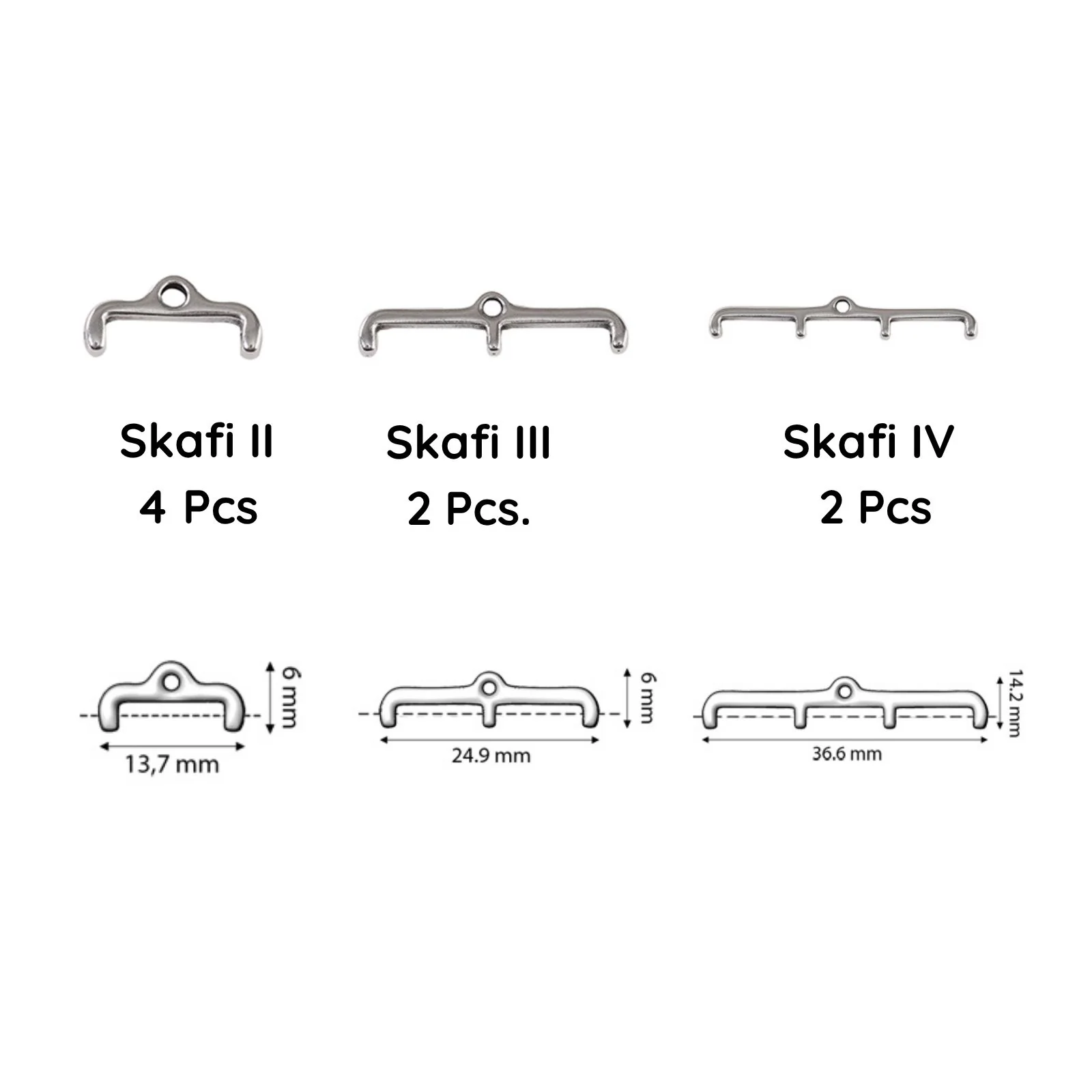 Cymbal Skafi III, 11/0 Bead Ending or Connector, 2pcs - Image 2