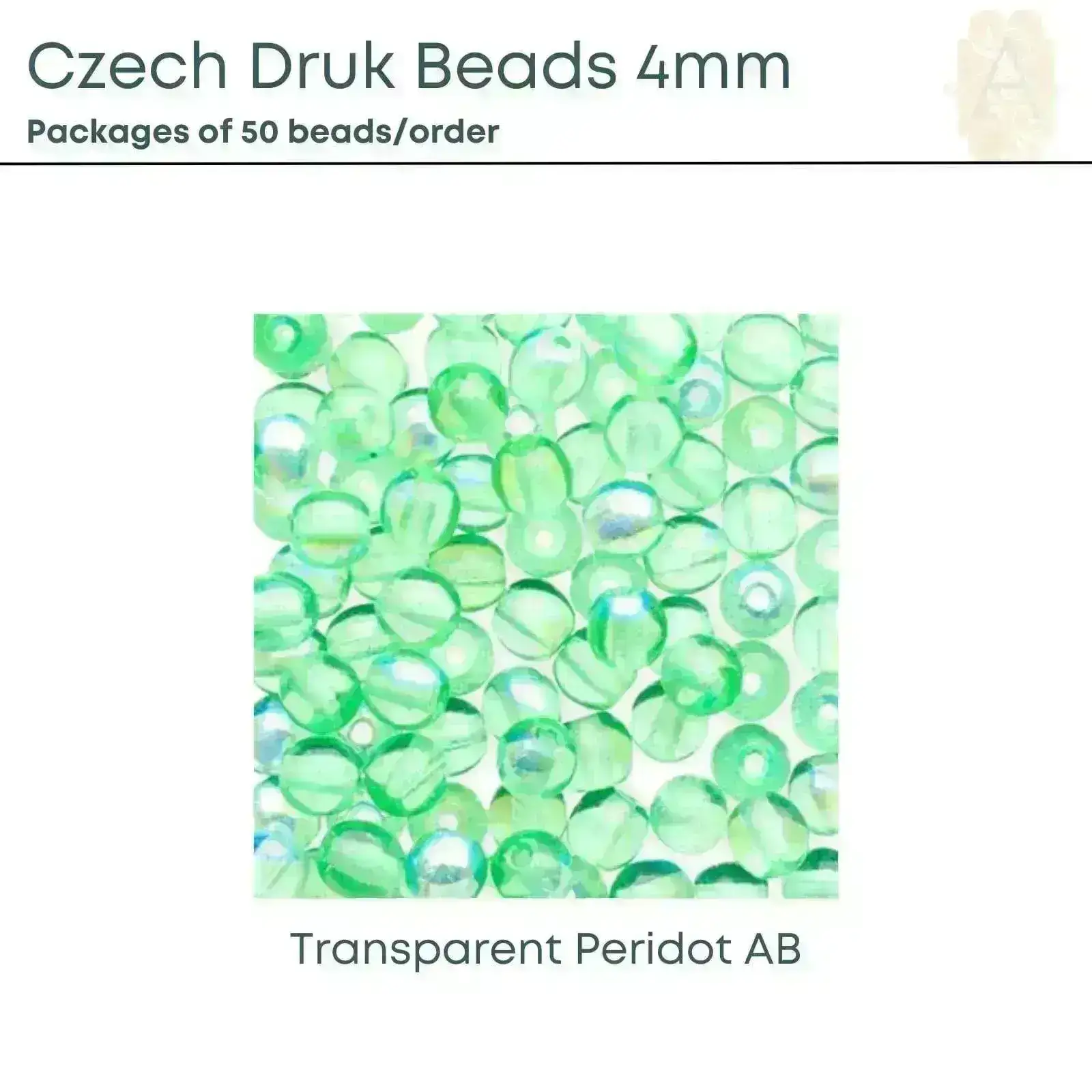 Czech Druk Beads, 4mm, 8 Colors - Image 7