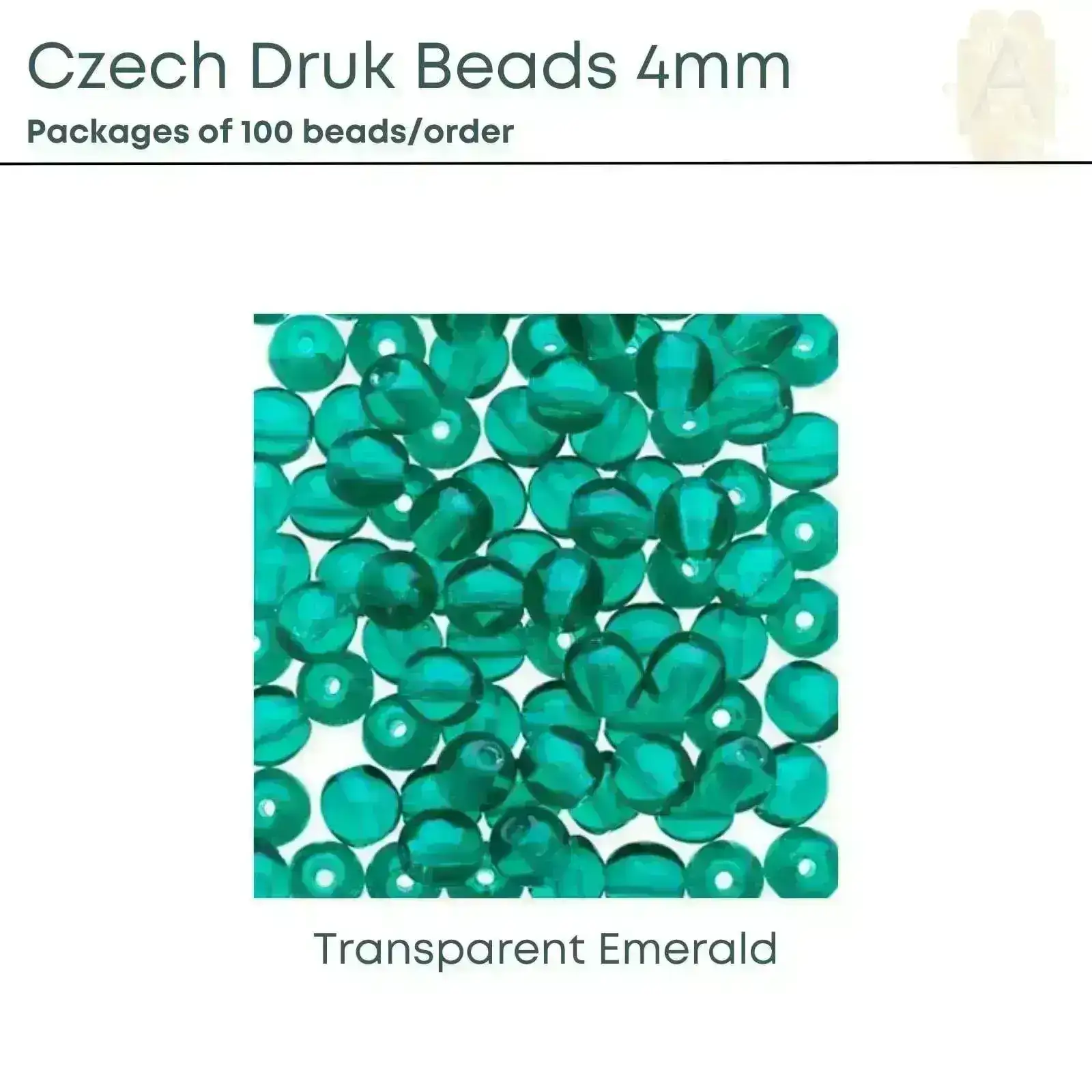 Czech Druk Beads  4mm, Assorted, 8 colors - Image 5