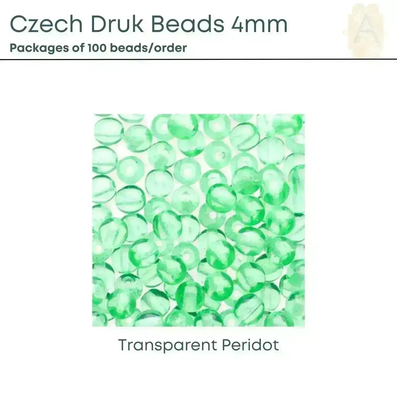 Czech Druk Beads  4mm, Assorted, 8 colors - Image 6