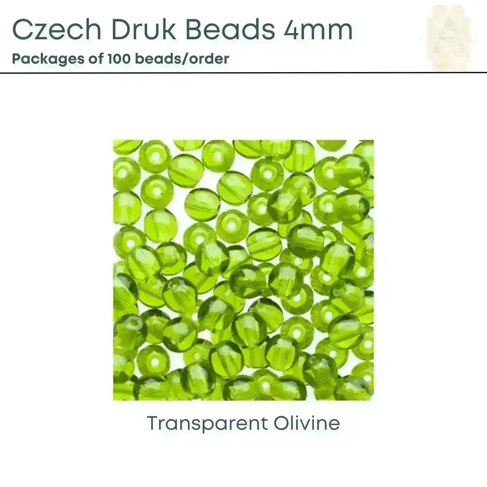 Czech Druk Beads  4mm, Assorted, 8 colors - Image 7
