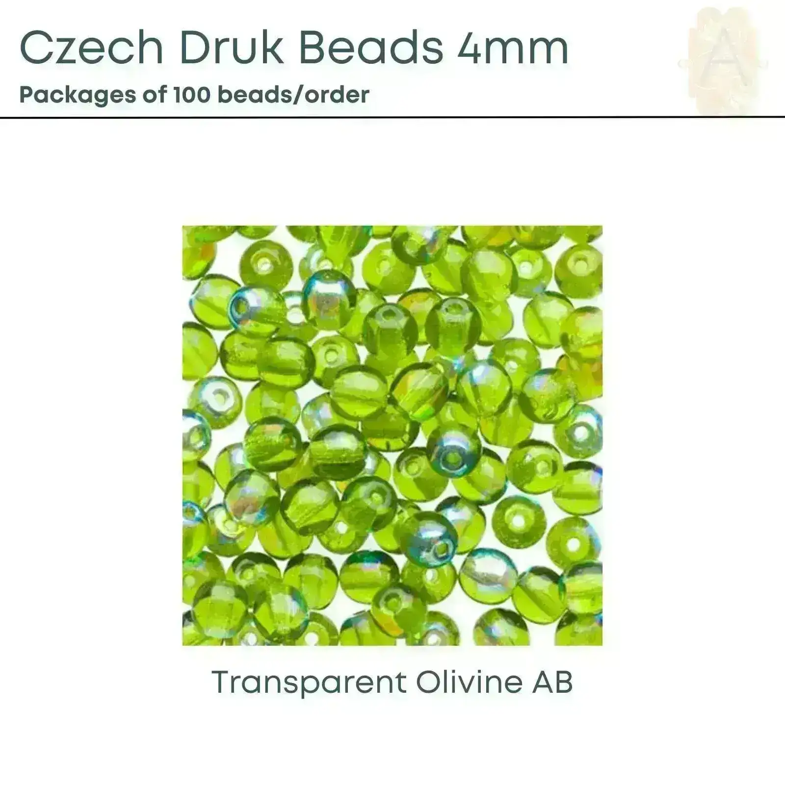 Czech Druk Beads  4mm, Assorted, 8 colors - Image 8
