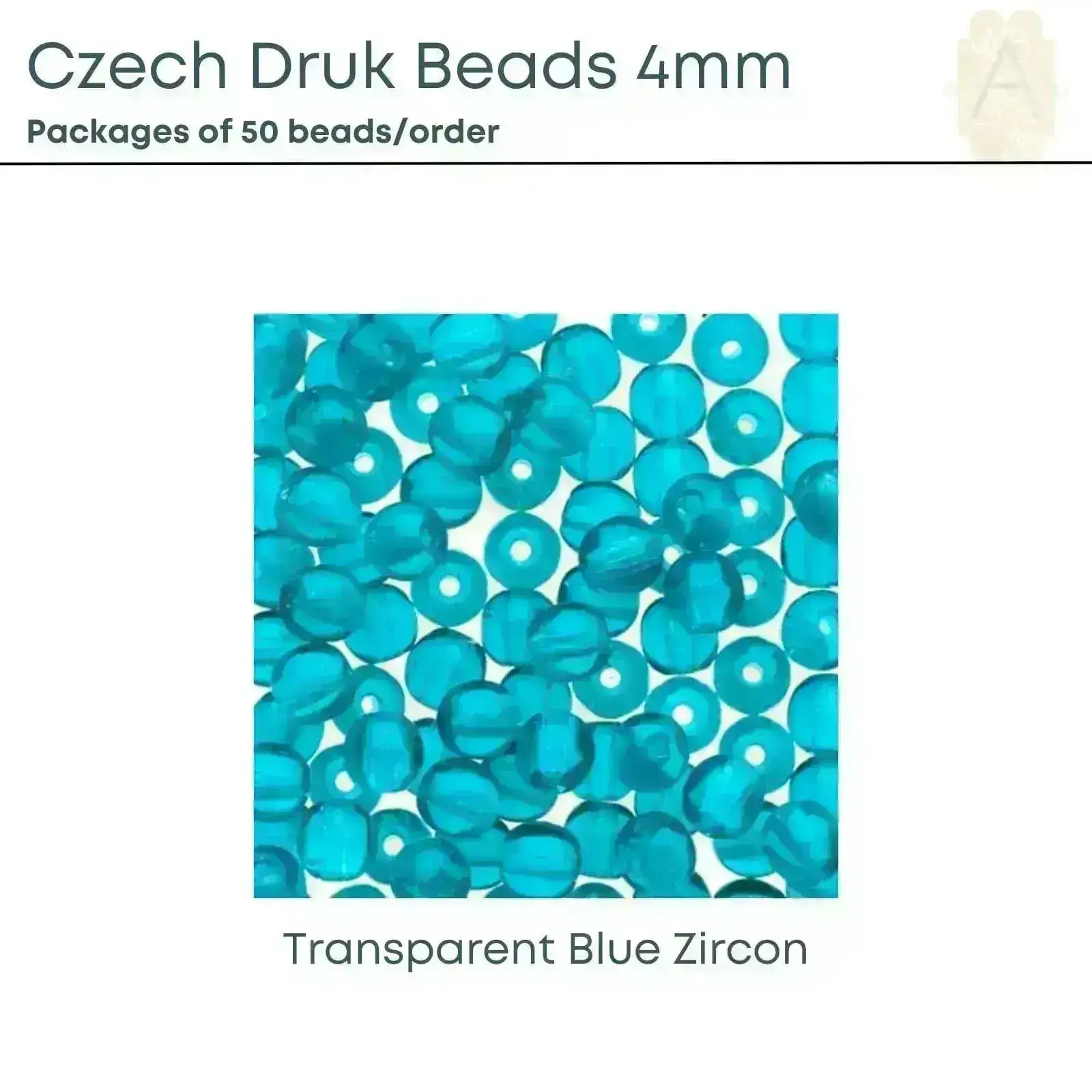 Czech Druk Beads, 4mm, 9 Colors - Image 10