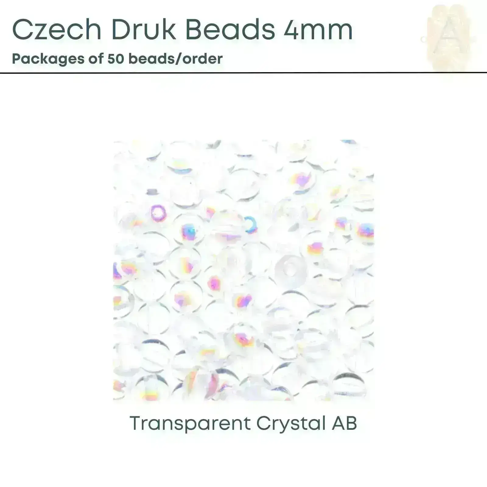 Czech Druk Beads, 4mm, 9 Colors - Image 3