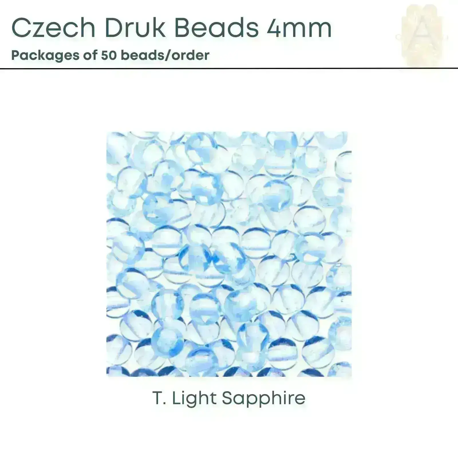 Czech Druk Beads, 4mm, 9 Colors - Image 4
