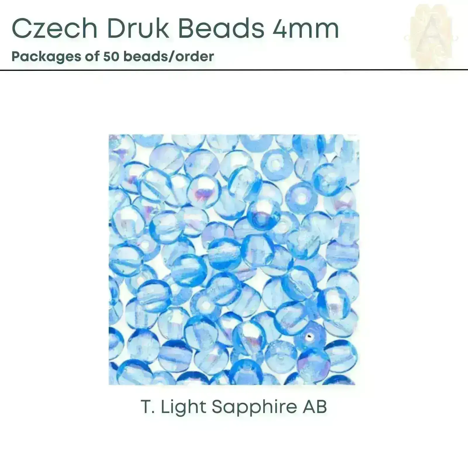 Czech Druk Beads, 4mm, 9 Colors - Image 5