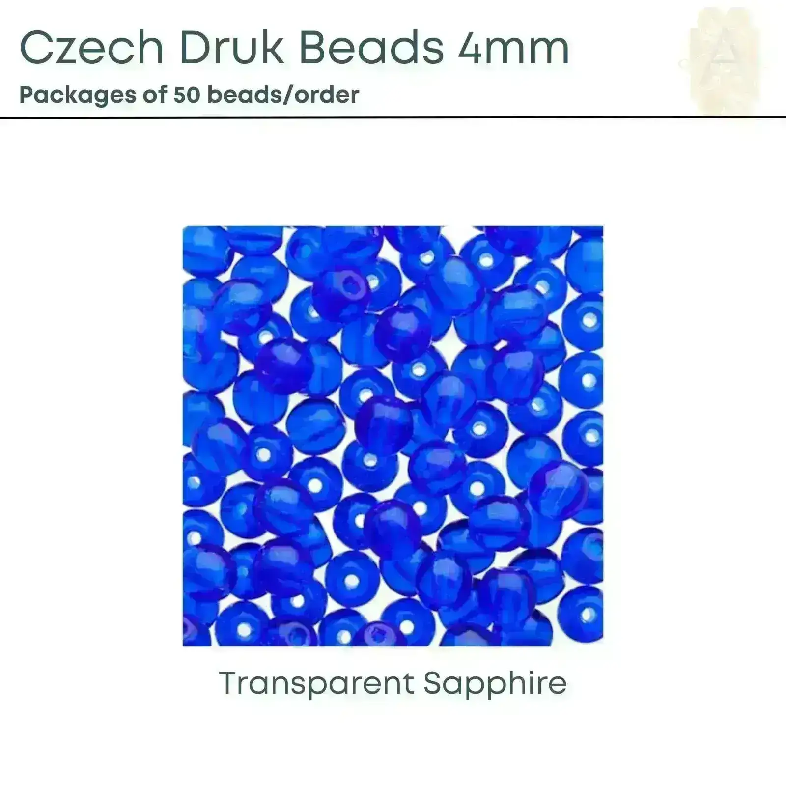 Czech Druk Beads, 4mm, 9 Colors - Image 6