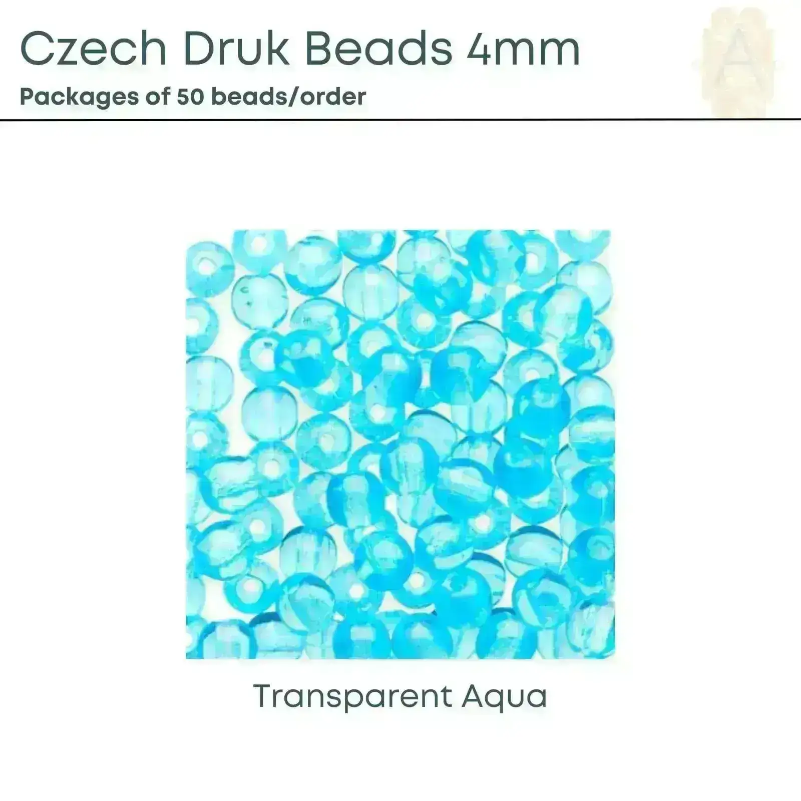 Czech Druk Beads, 4mm, 9 Colors - Image 8
