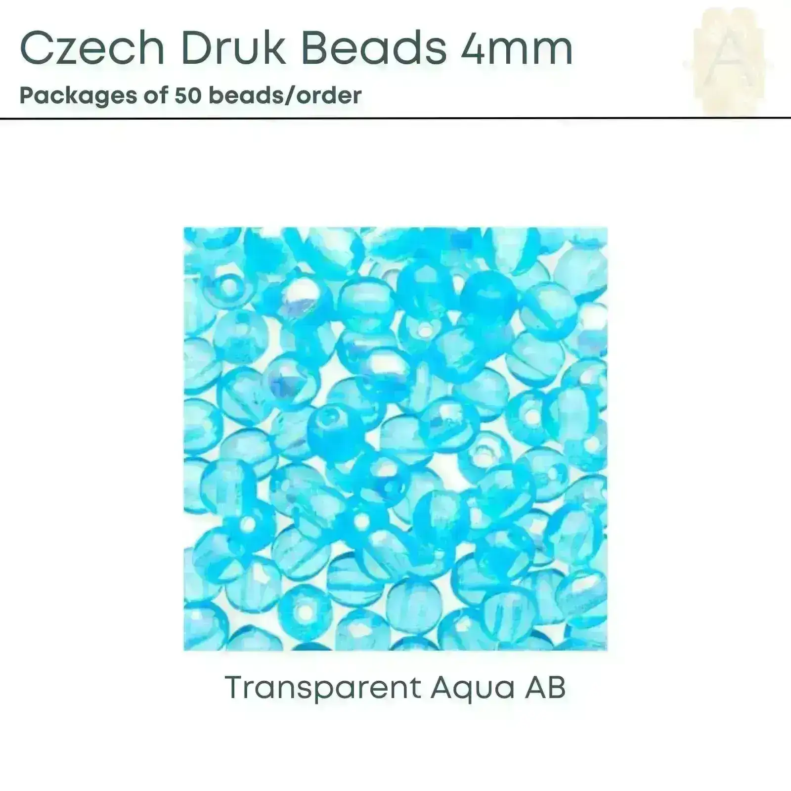 Czech Druk Beads, 4mm, 9 Colors - Image 9