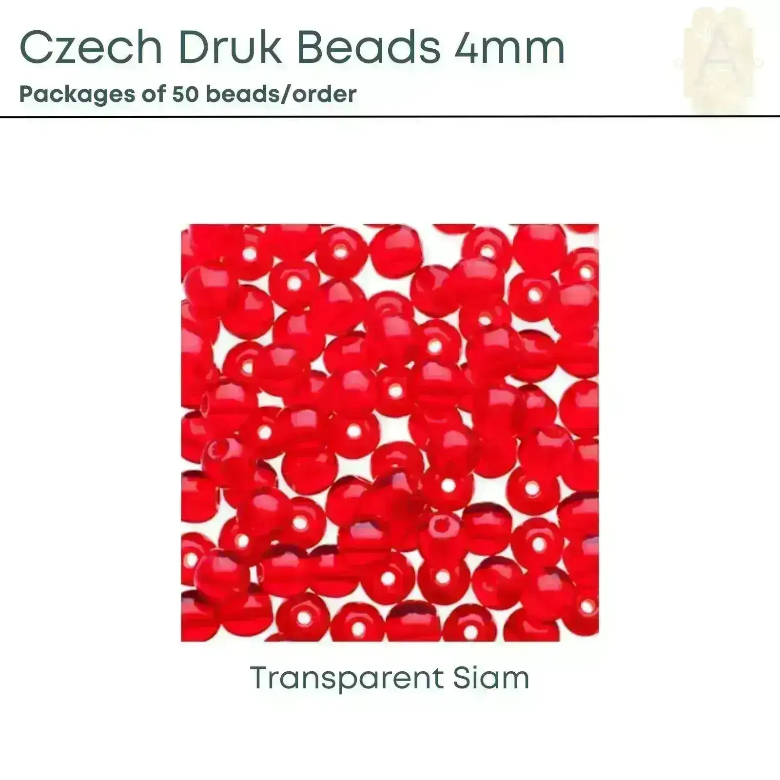 Czech Druk Beads, 4mm, 8 Colors - Image 4