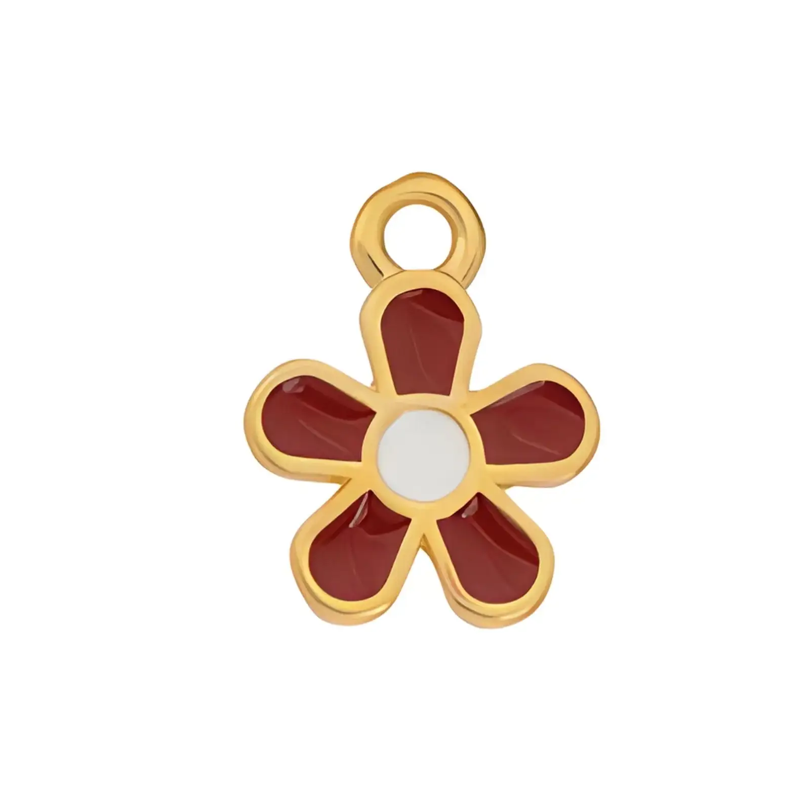 Daisy Charm or Pendant, 24K Gold Plated, 2 Pcs - Image 2