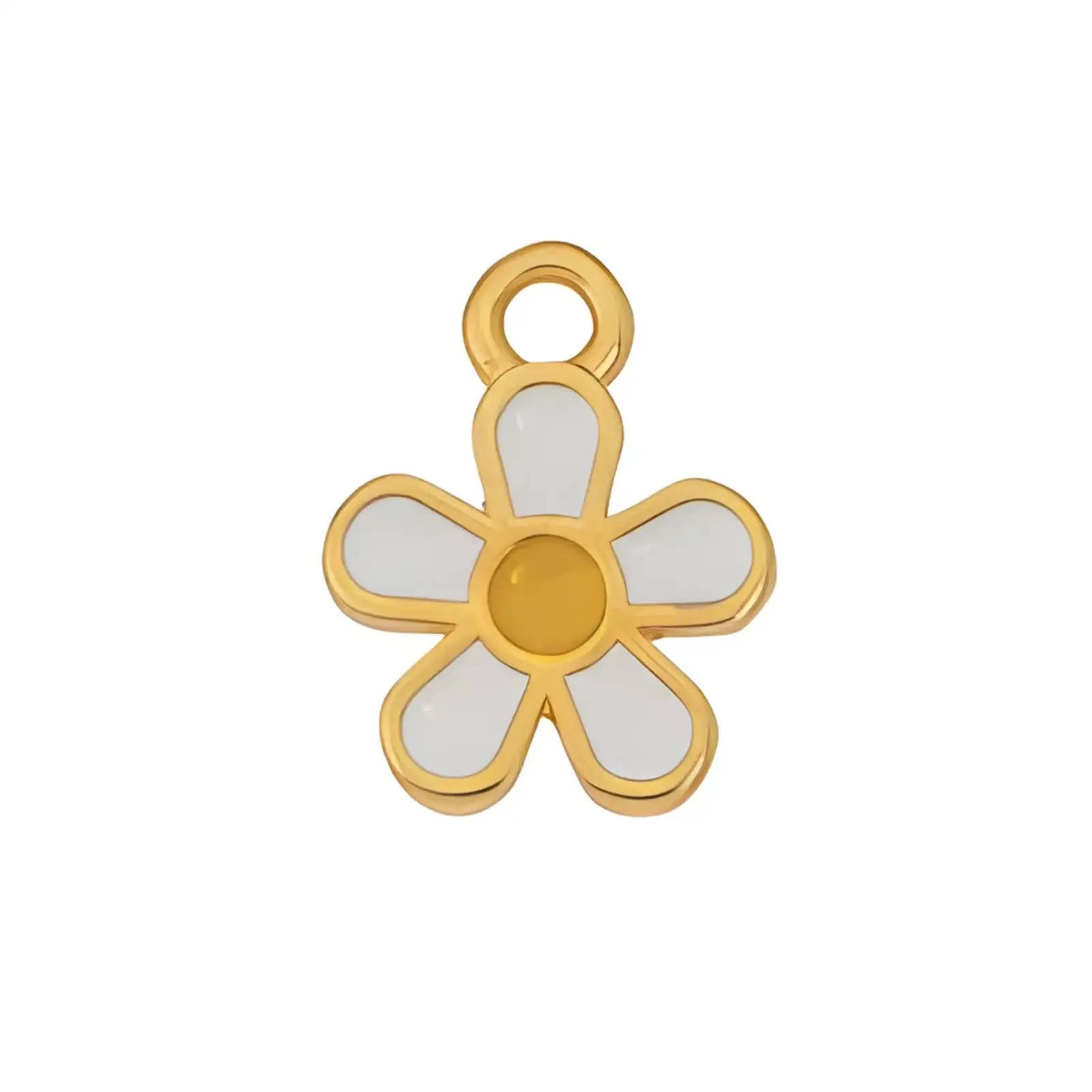 Daisy Charm or Pendant, 24K Gold Plated, 2 Pcs - Image 3