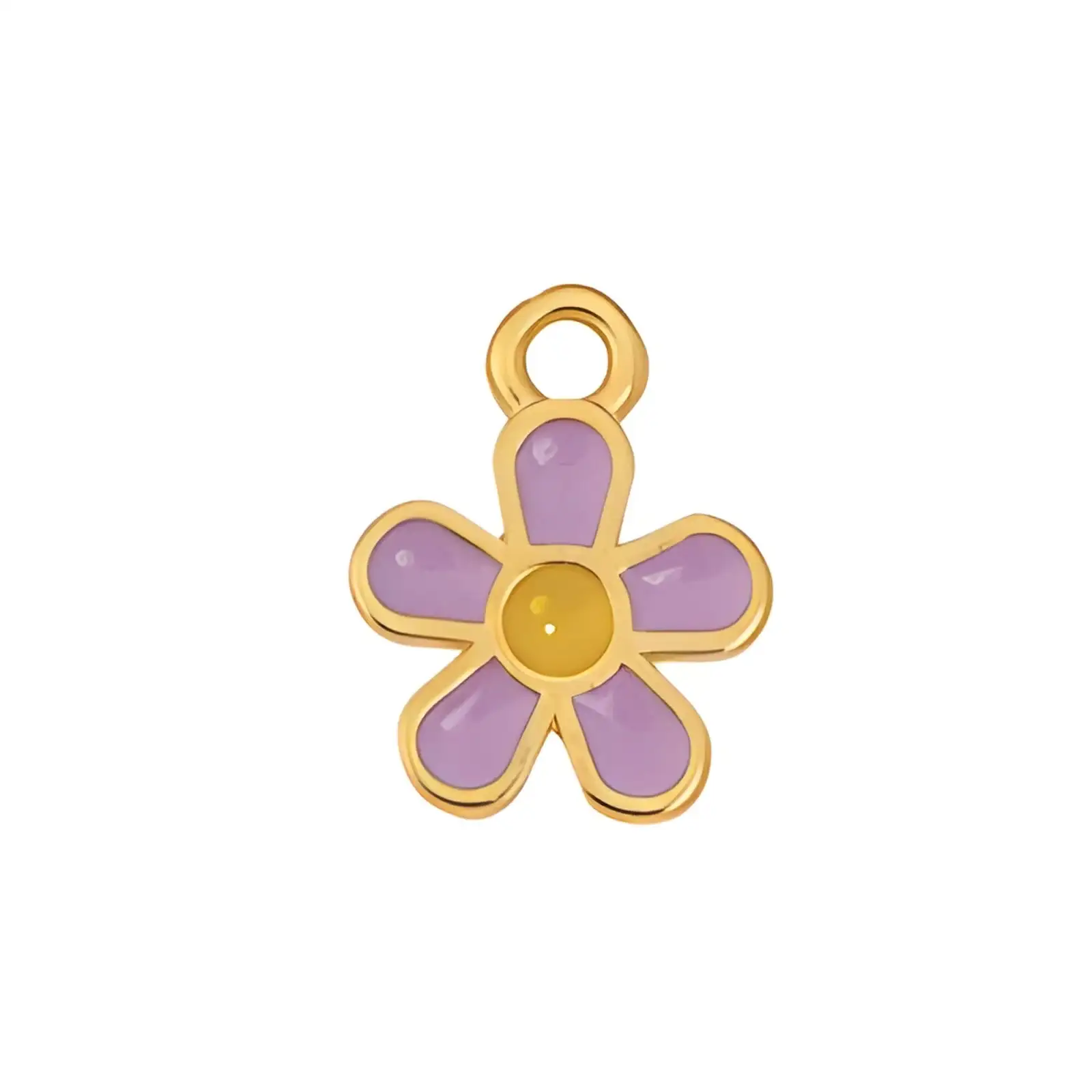 Daisy Charm or Pendant, 24K Gold Plated, 2 Pcs - Image 4