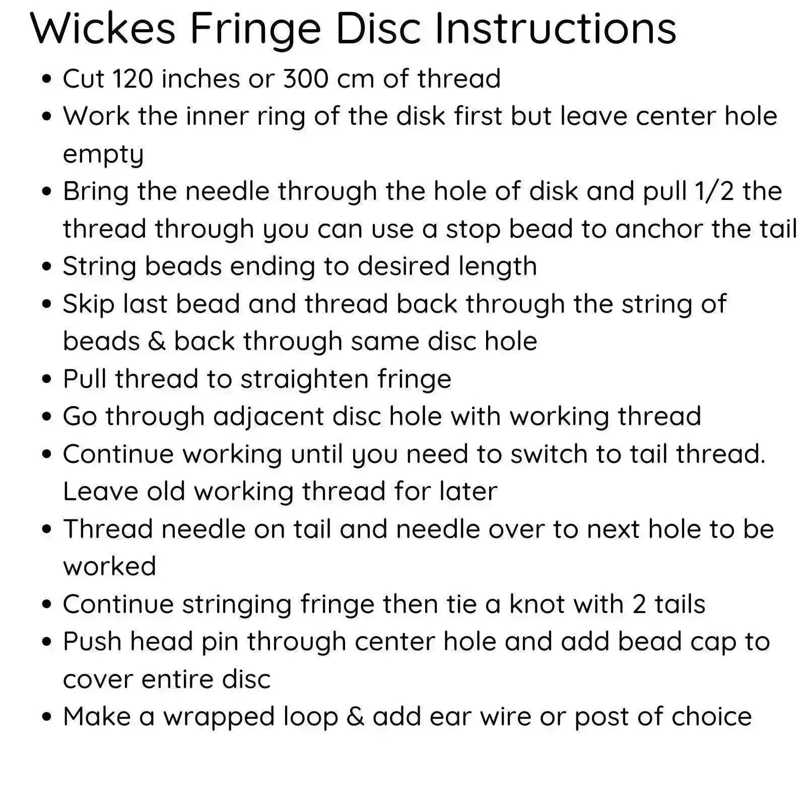 Danielle Wickes Fringe Discs, for Fringe Earrings, 8 or 10mm - Image 4