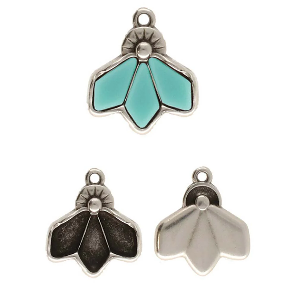 Cymbal Dentro Kite Bead Charm or Pendant with Glue in Element, 2 Pcs. - Image 4