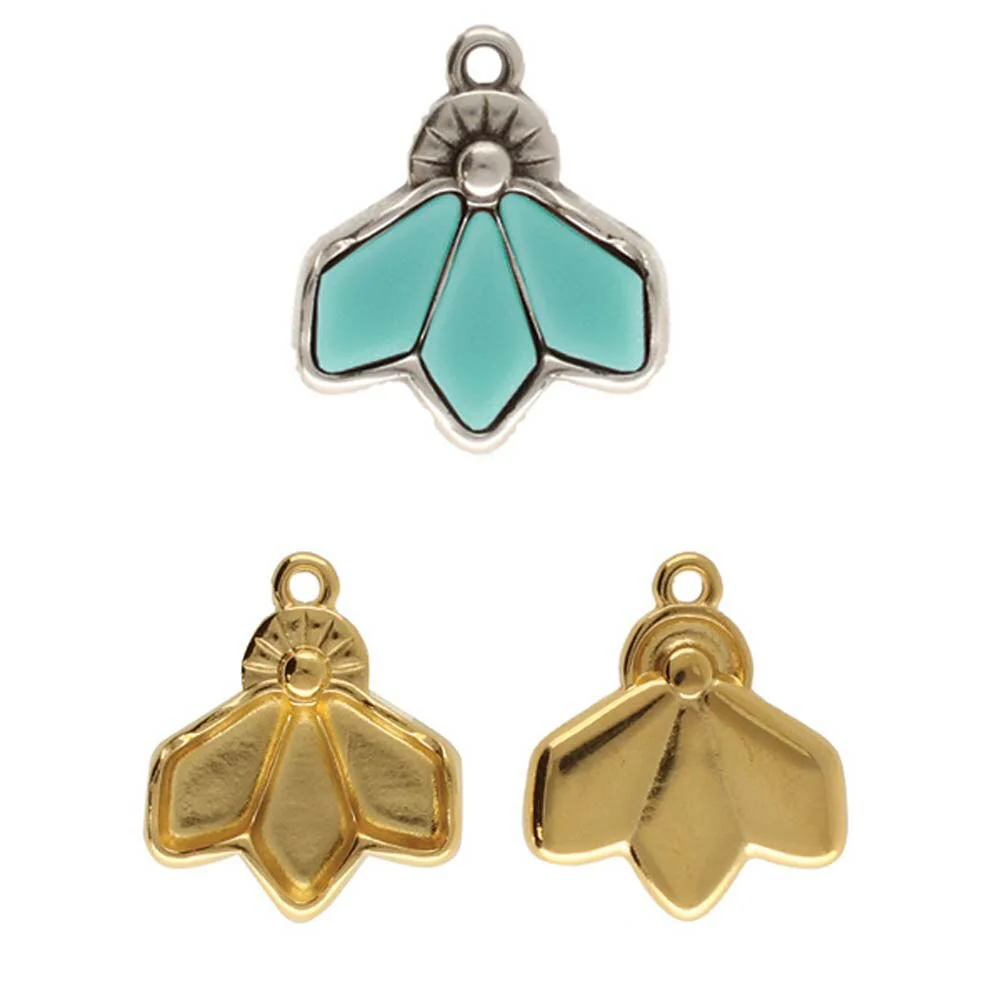 Cymbal Dentro Kite Bead Charm or Pendant with Glue in Element, 2 Pcs. - Image 5