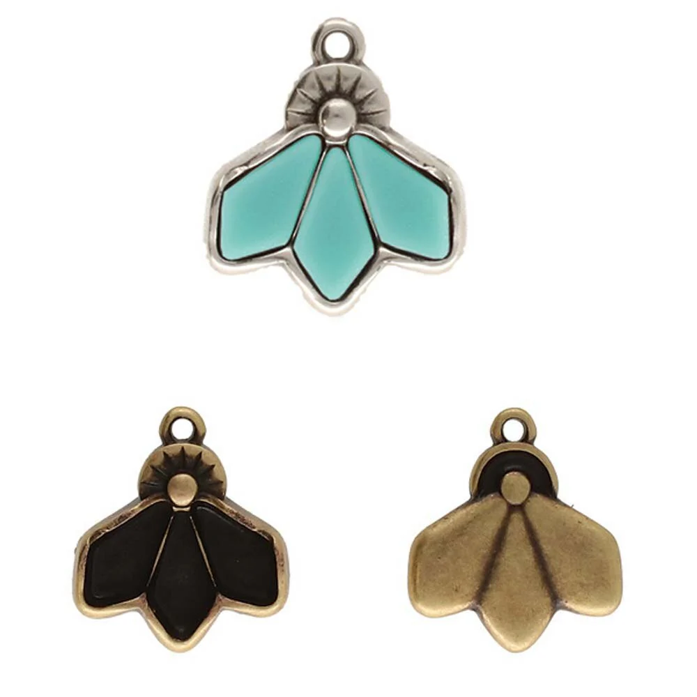 Cymbal Dentro Kite Bead Charm or Pendant with Glue in Element, 2 Pcs. - Image 6