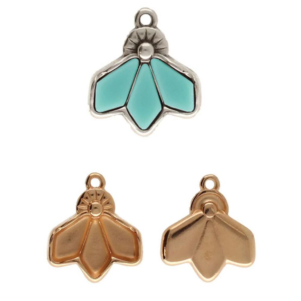 Cymbal Dentro Kite Bead Charm or Pendant with Glue in Element, 2 Pcs. - Image 7
