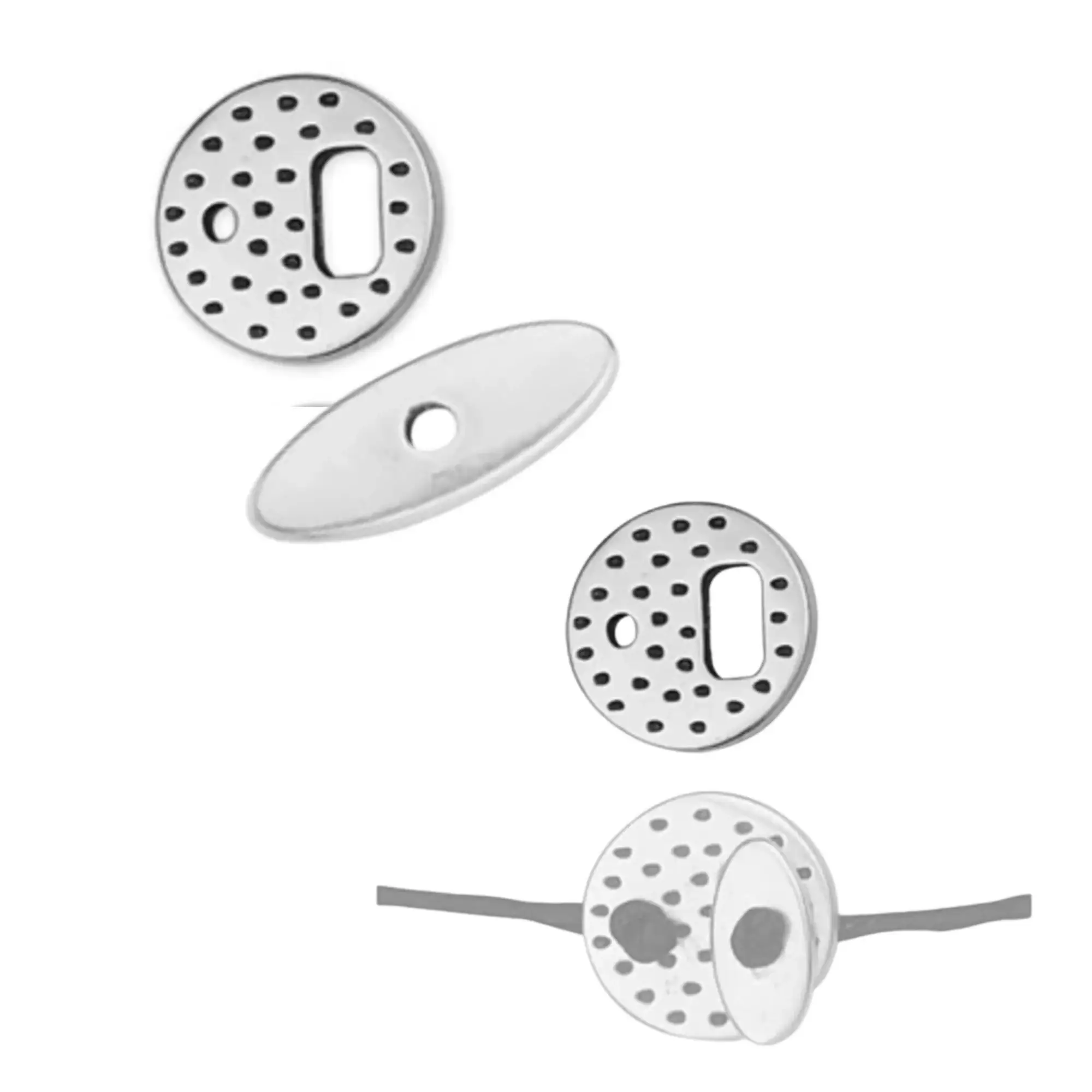 Mini-Circle Dotty Toggle Clasp for Cord or Leather - Image 2