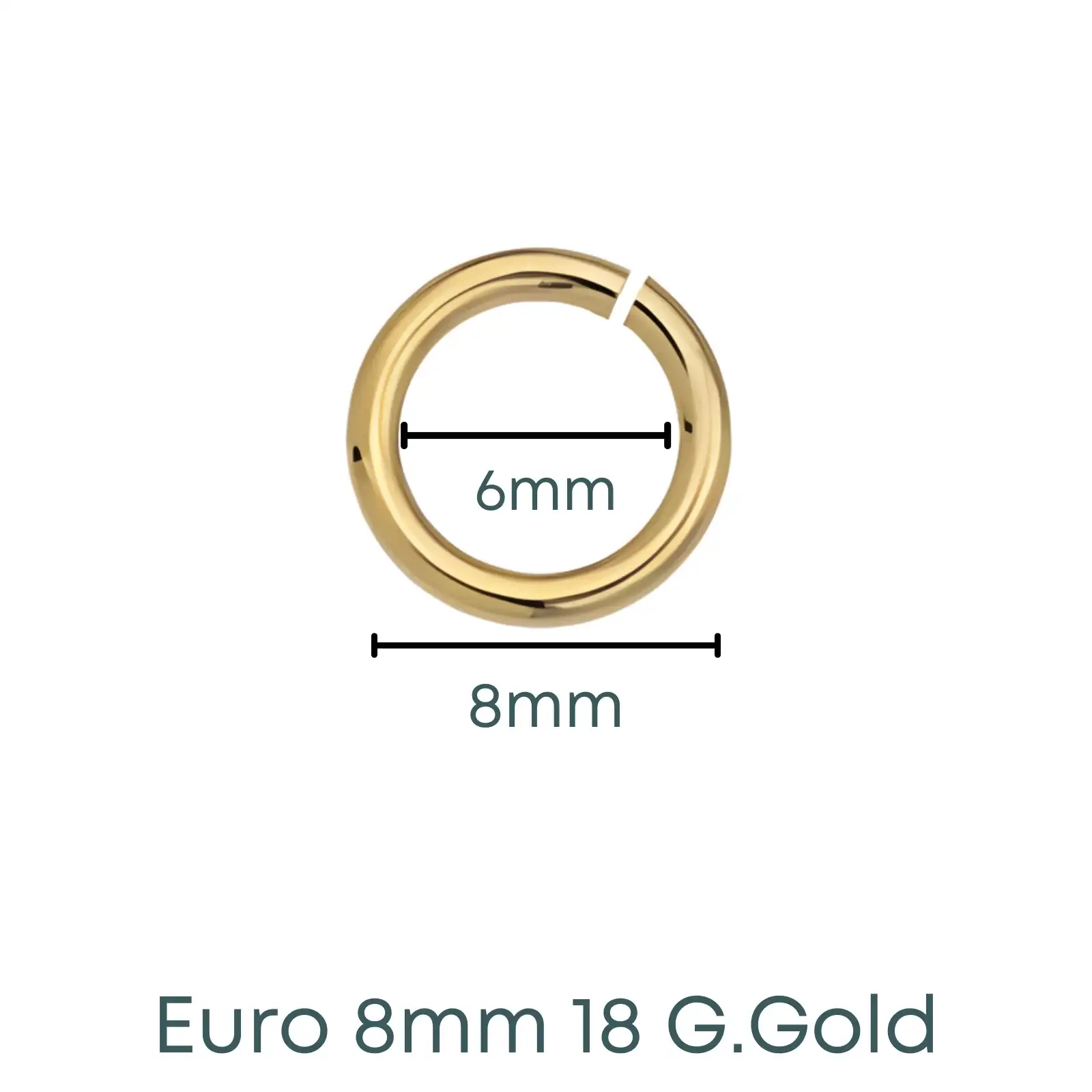 Euro 8mm Jump Rings, 18 Gauge, 20 or 100 Pcs. - Image 3