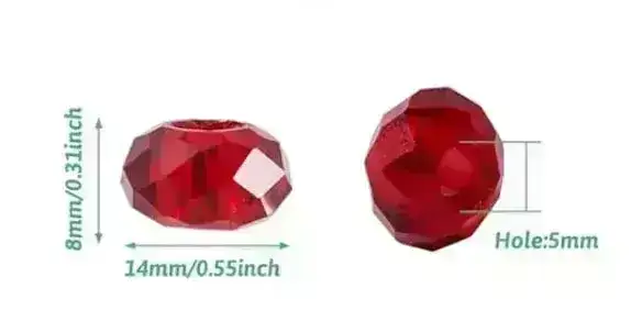 Facetted Glass Rondelle European-style Beads, 10 Pcs. - Image 2