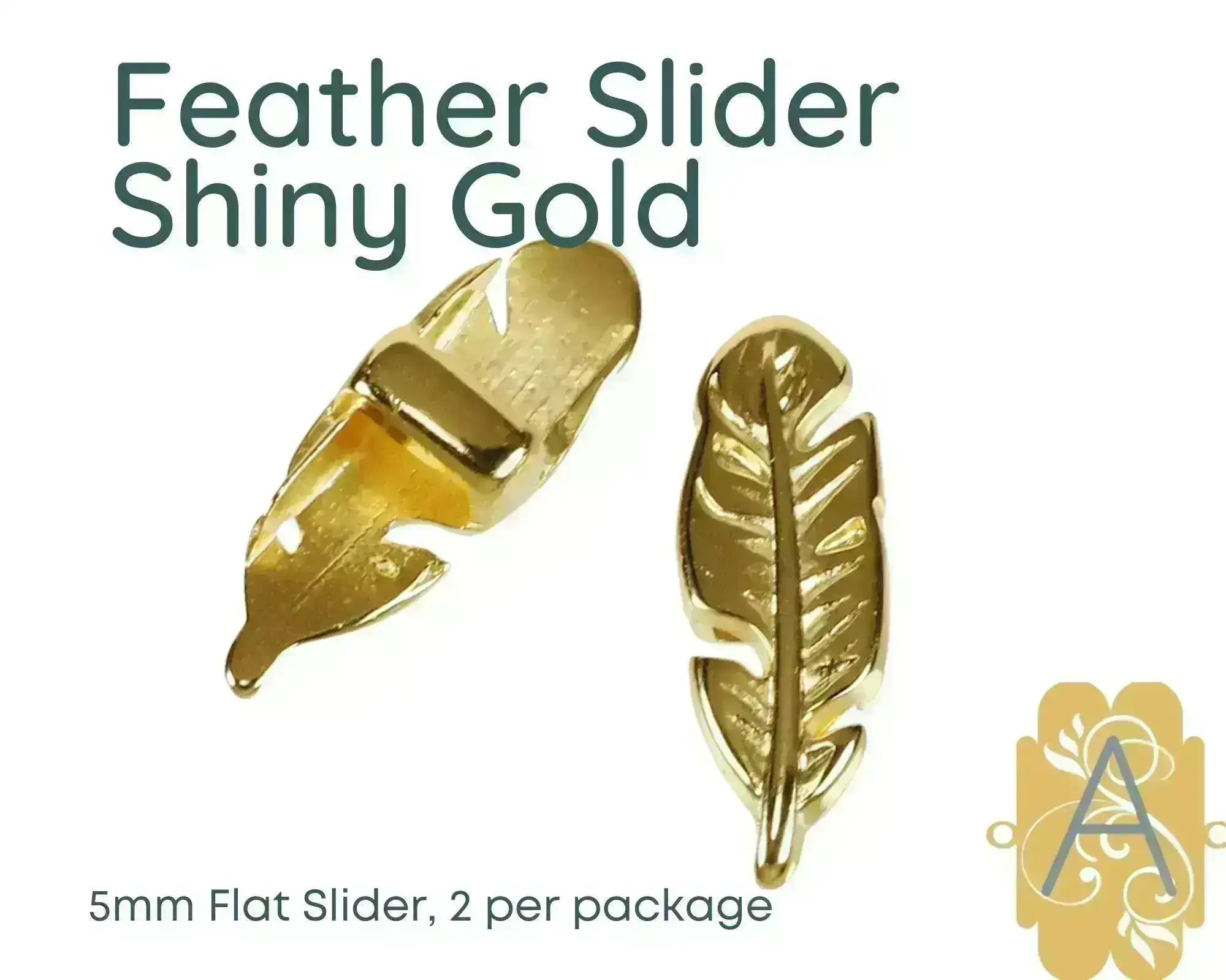 Feather Sliders for Leather or Cork, 5mm, in 4 Finishes - Image 5