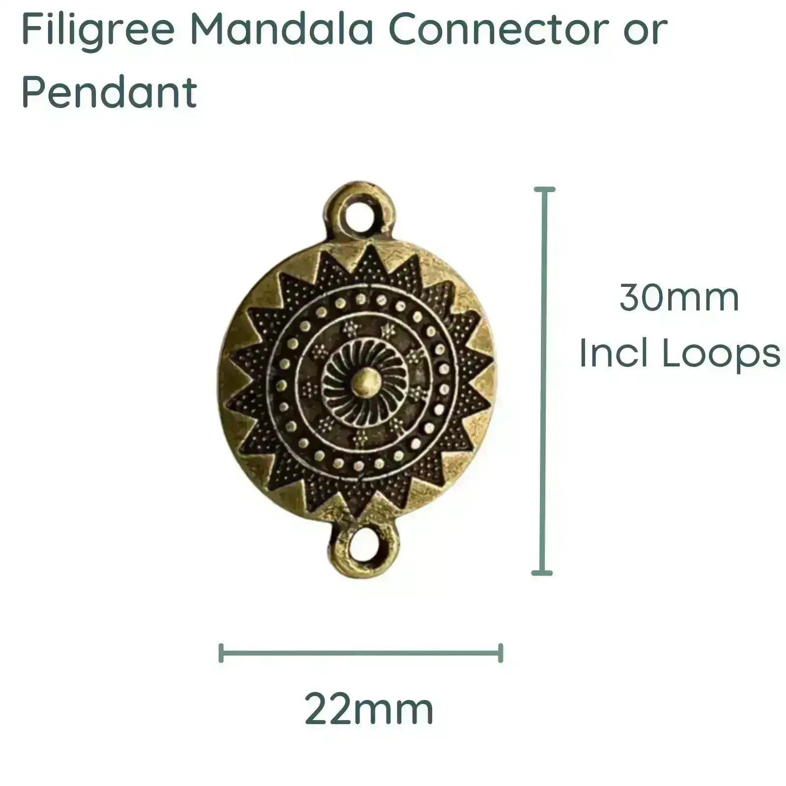 Filigree Collection, Mandala Connector, Charm or Pendant - Image 2