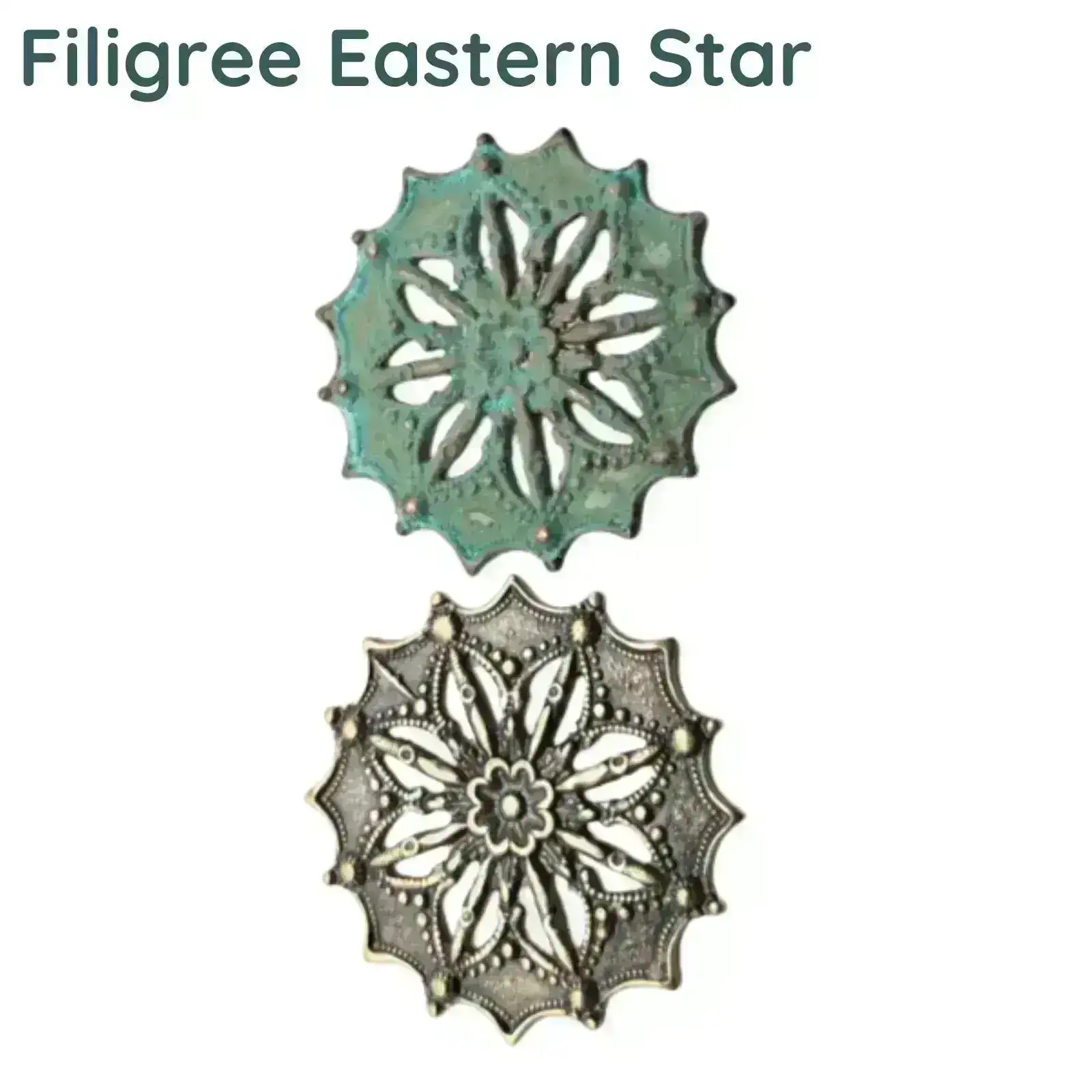 Filigree Eastern Star, Link or Connector, 2 Finishes