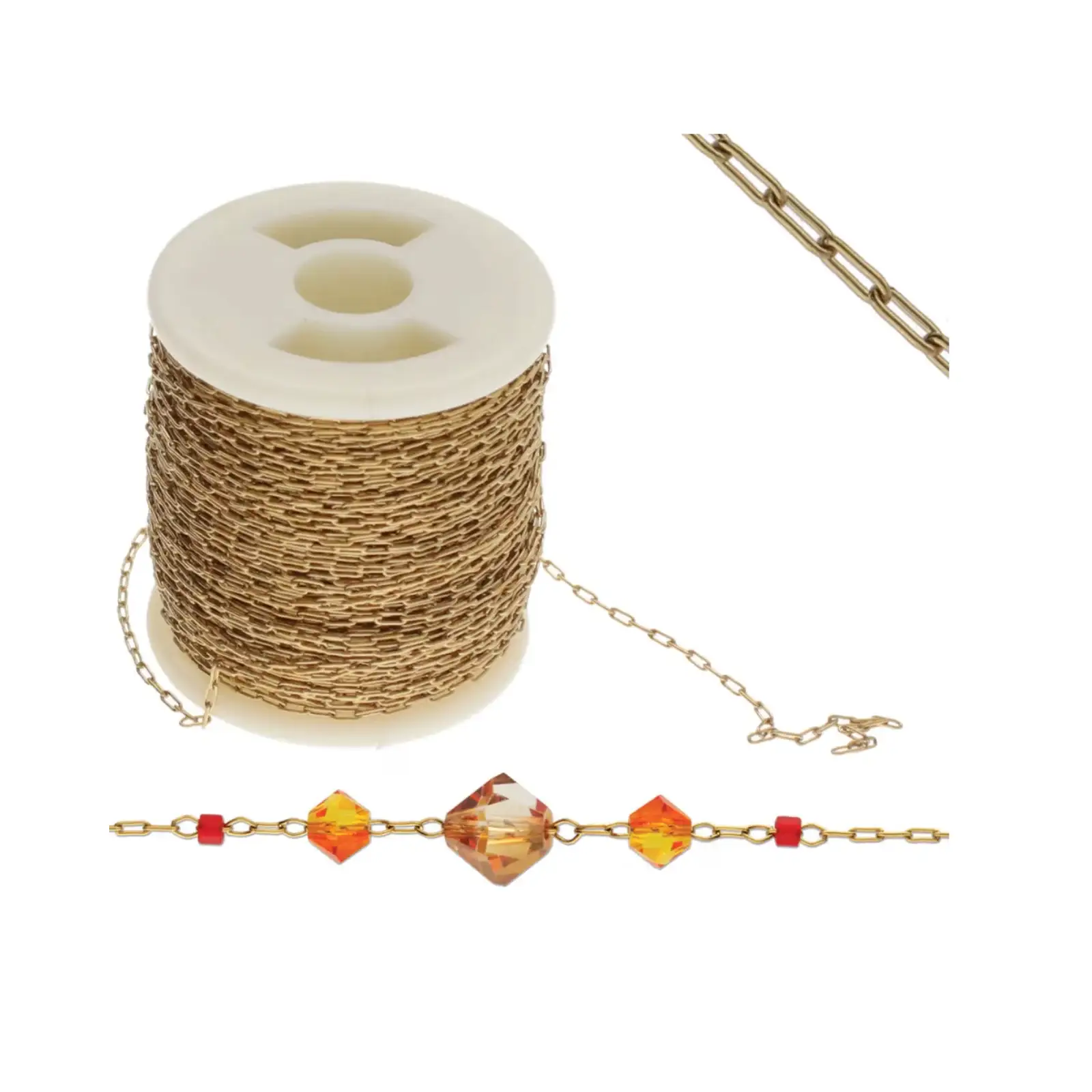 Fine Beading Chain, Stainless Steel, 8m. - Image 2