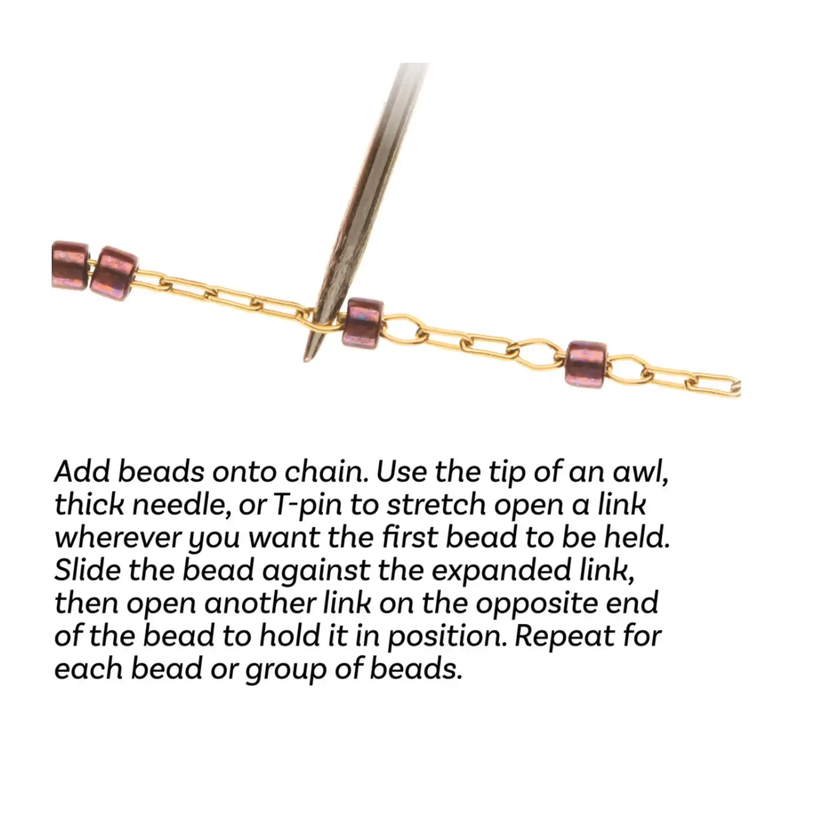 Fine Beading Chain, Stainless Steel, 8m. - Image 4