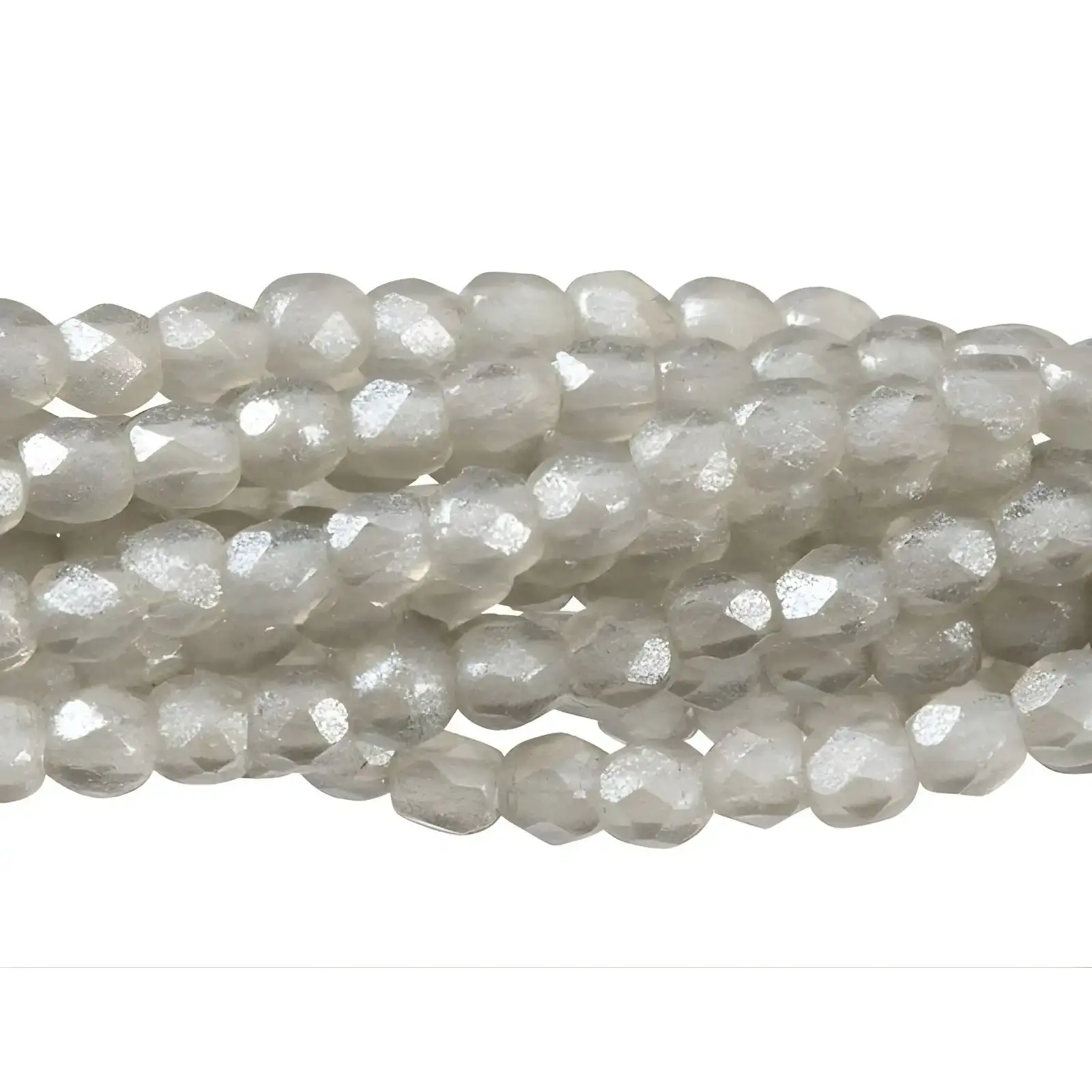 Fire Polish Beads, 2mm, Flash Pearl Black Diamond
