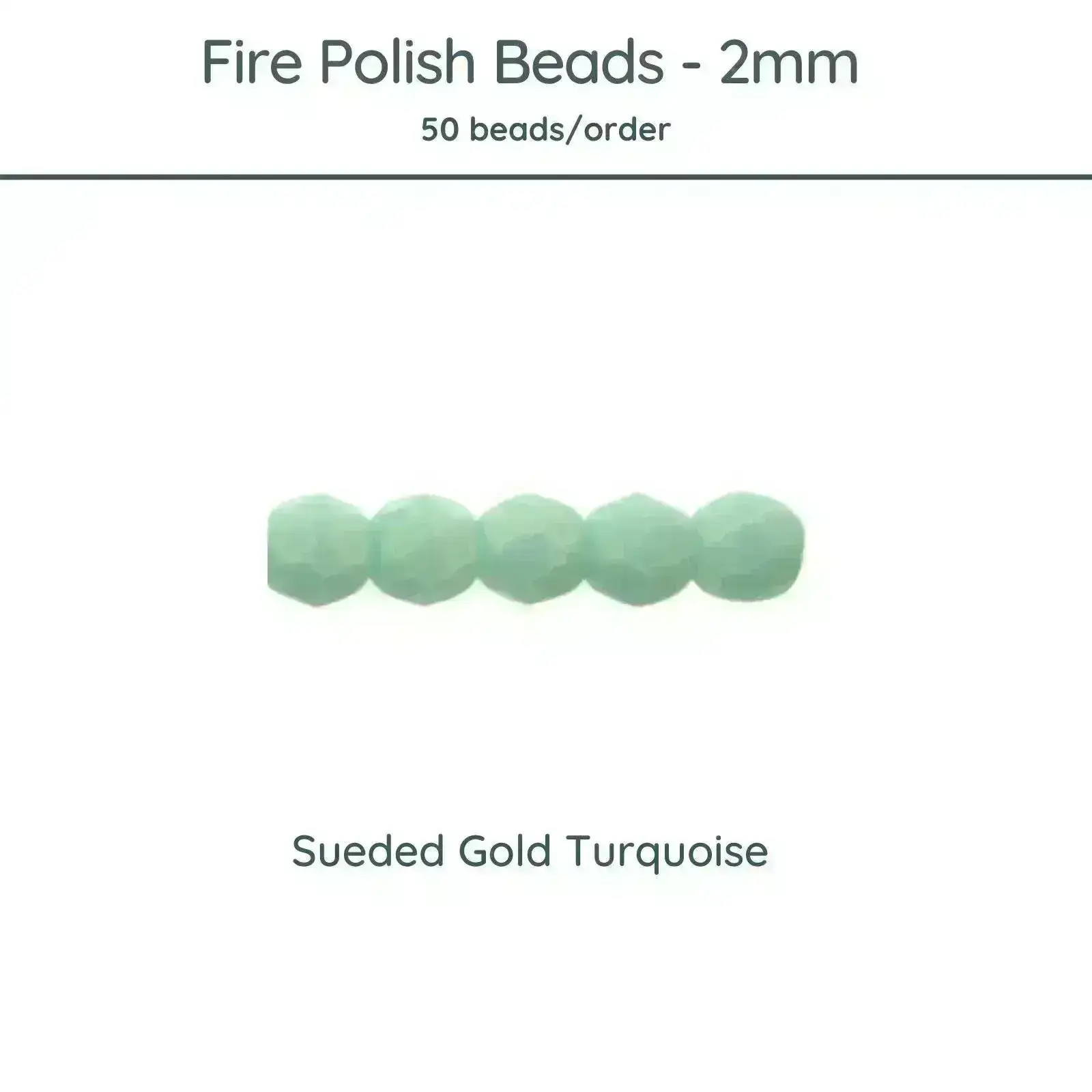 Fire Polish Beads, 2mm, Sueded Gold Turquoise