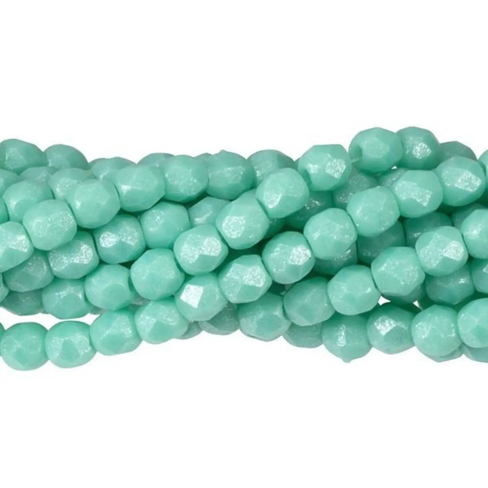 Fire Polish Beads, 2mm, Flash Pearl Turquoise
