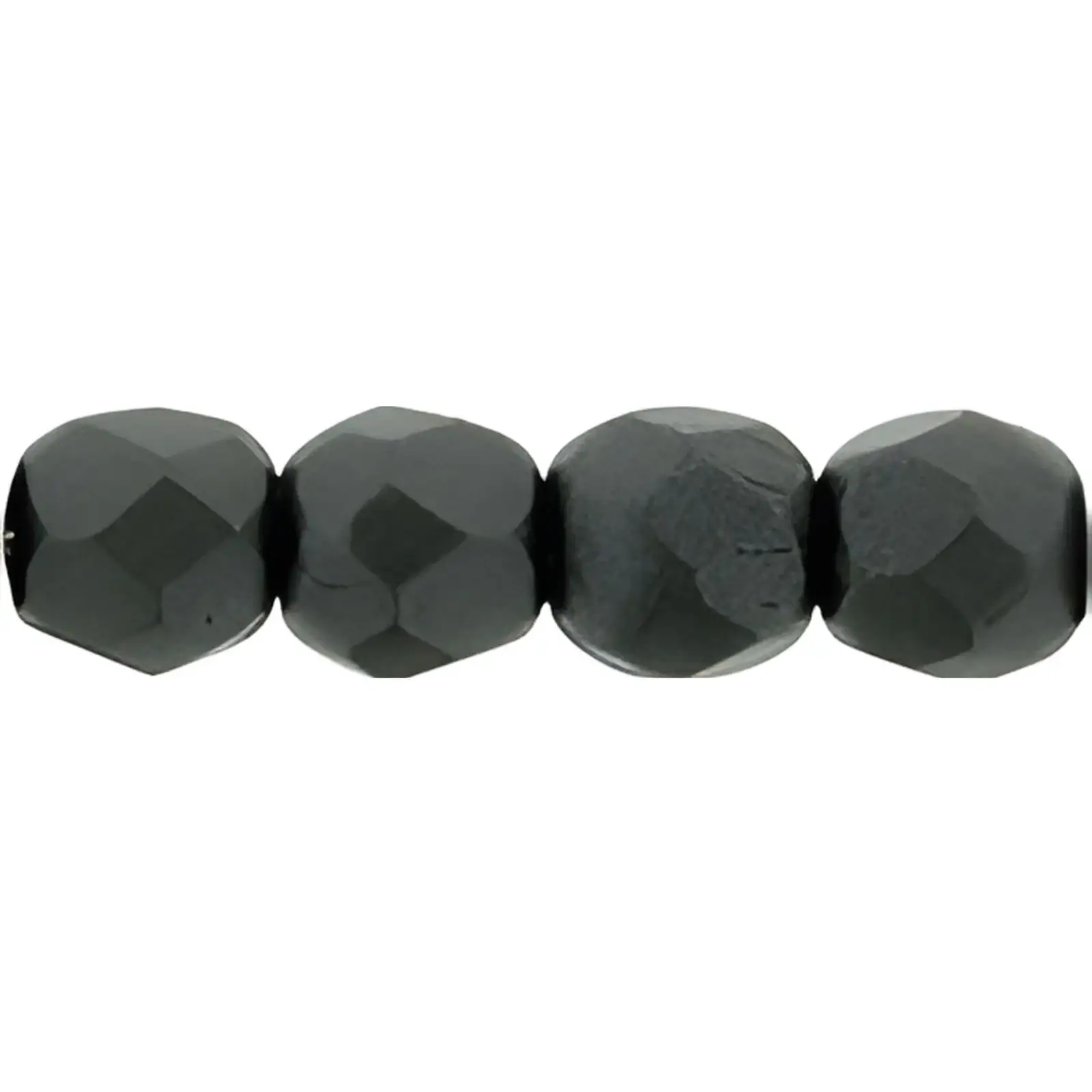 Fire Polish Beads, 3mm, Jet Powdery, 50 pieces