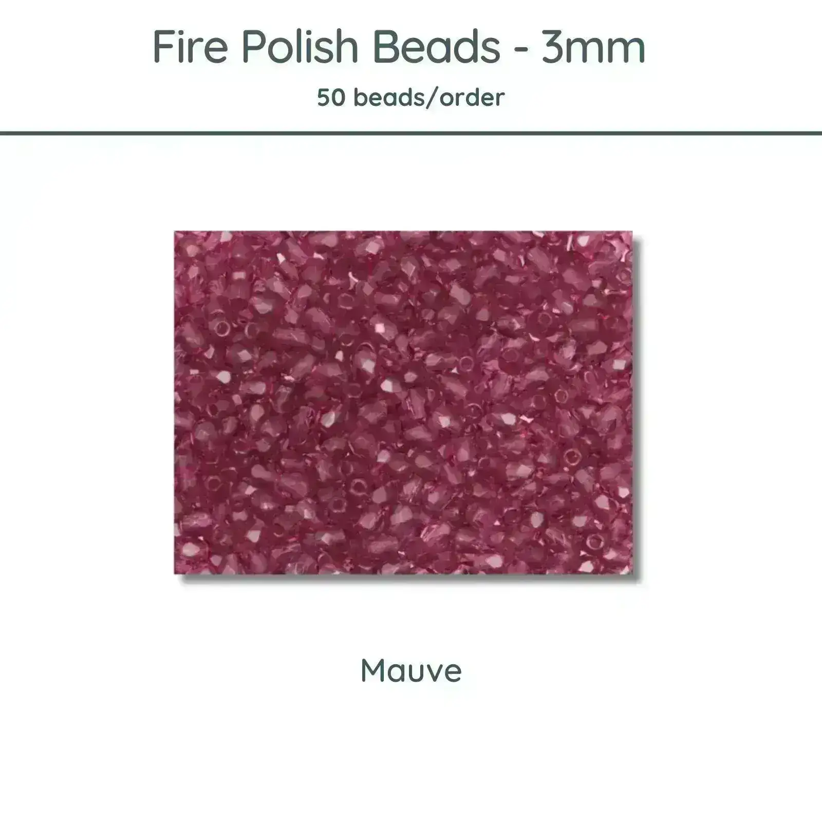 Fire Polish Beads, 3mm, Mauve, 50 pieces
