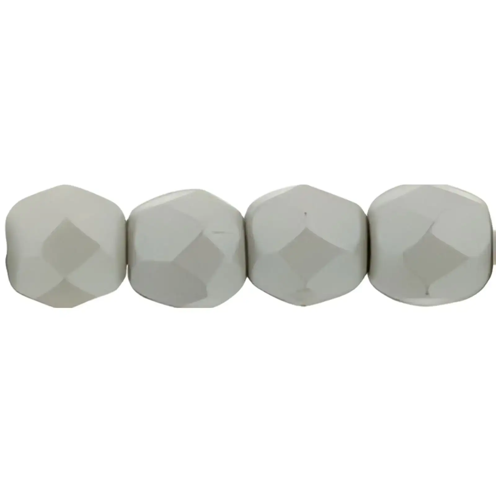 Fire Polish Beads, 3mm, Pastel Gray Powdery, 50 pieces