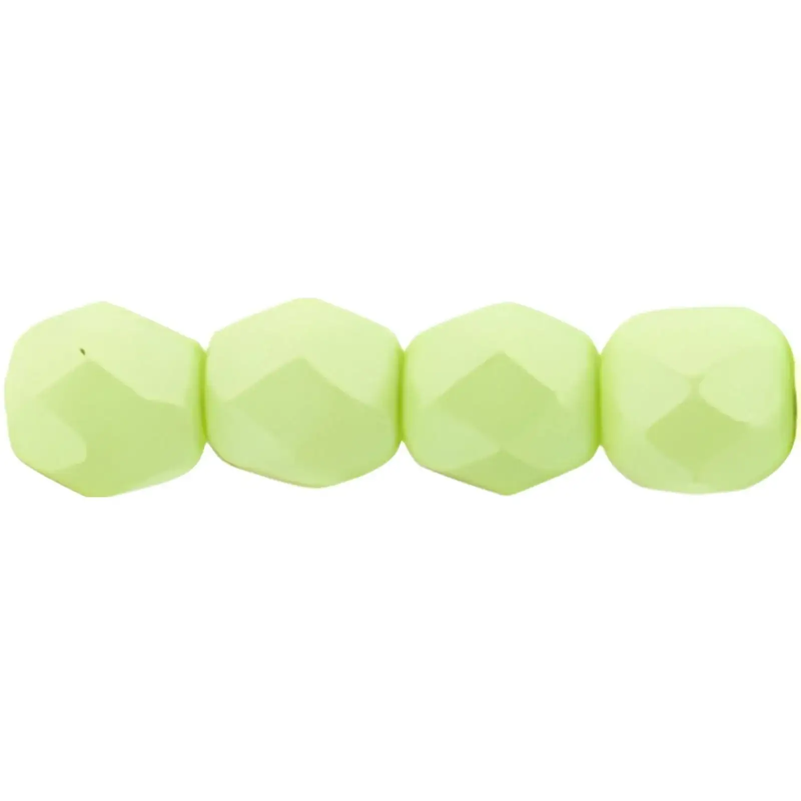 Fire Polish Beads, 3mm, Pastel Lime Powdery, 50 pieces