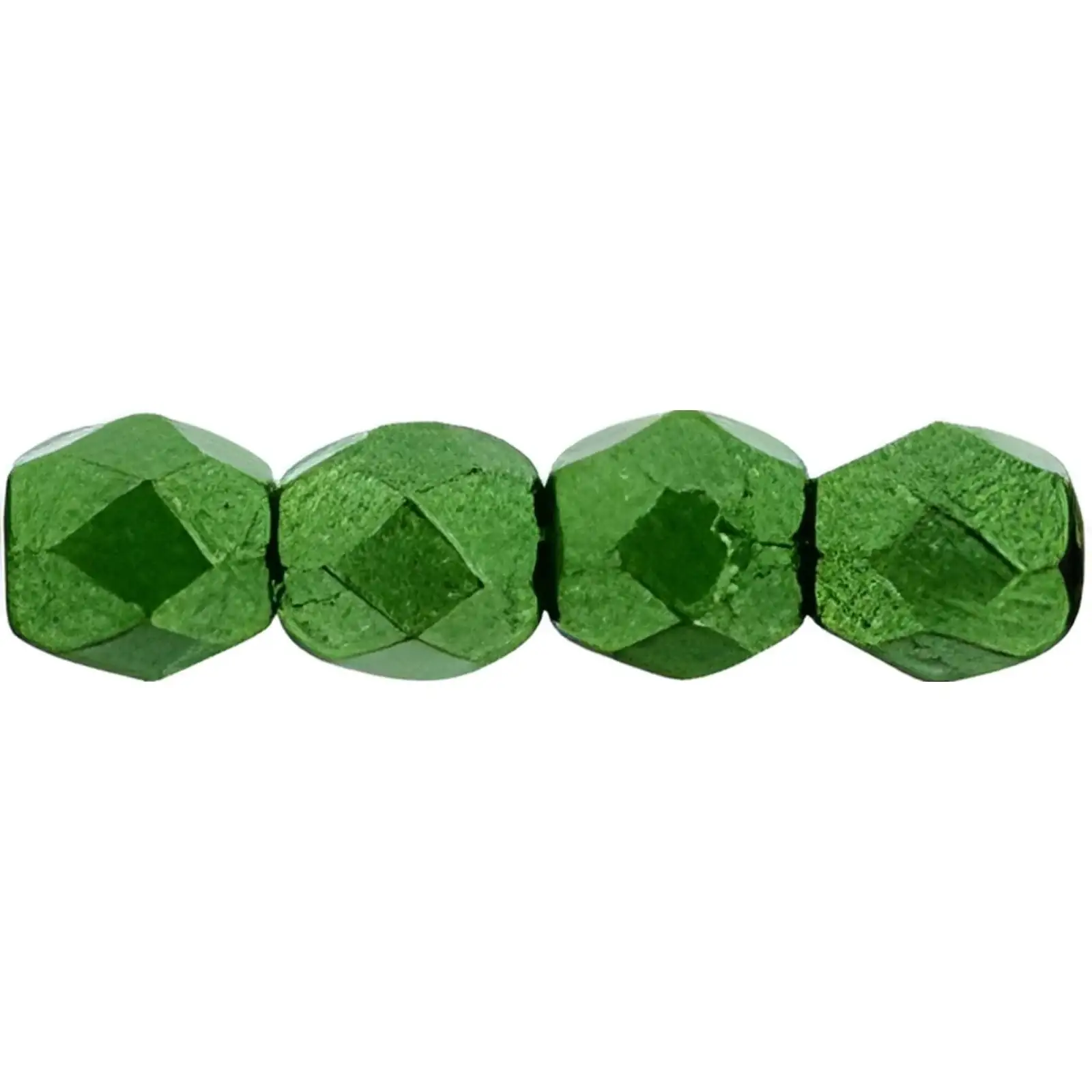 Fire Polish Beads, 3mm, Saturated Metallic Kale, 50 pieces