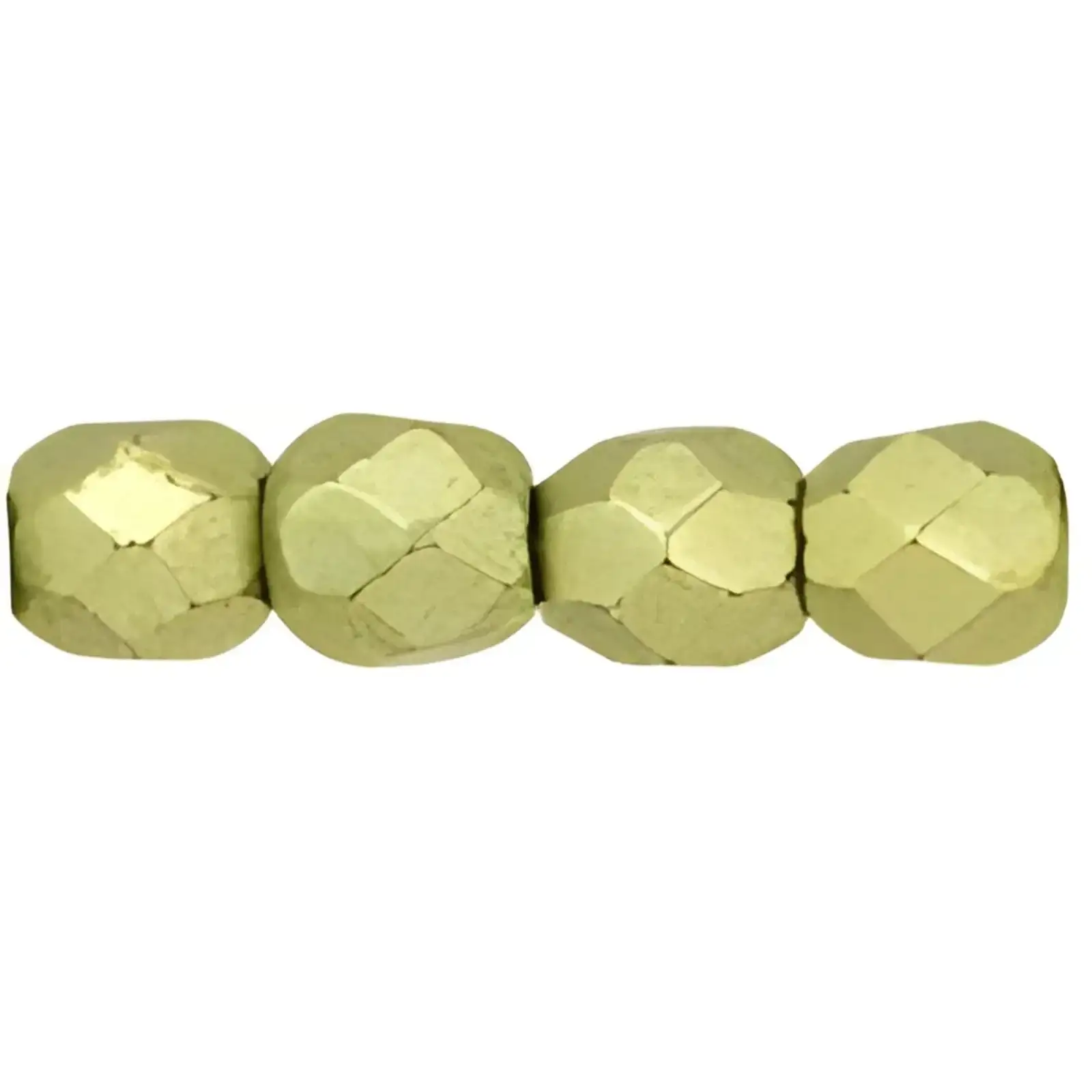 Fire Polish Beads, 3mm, Saturated Metallic Limelight, 50 pieces