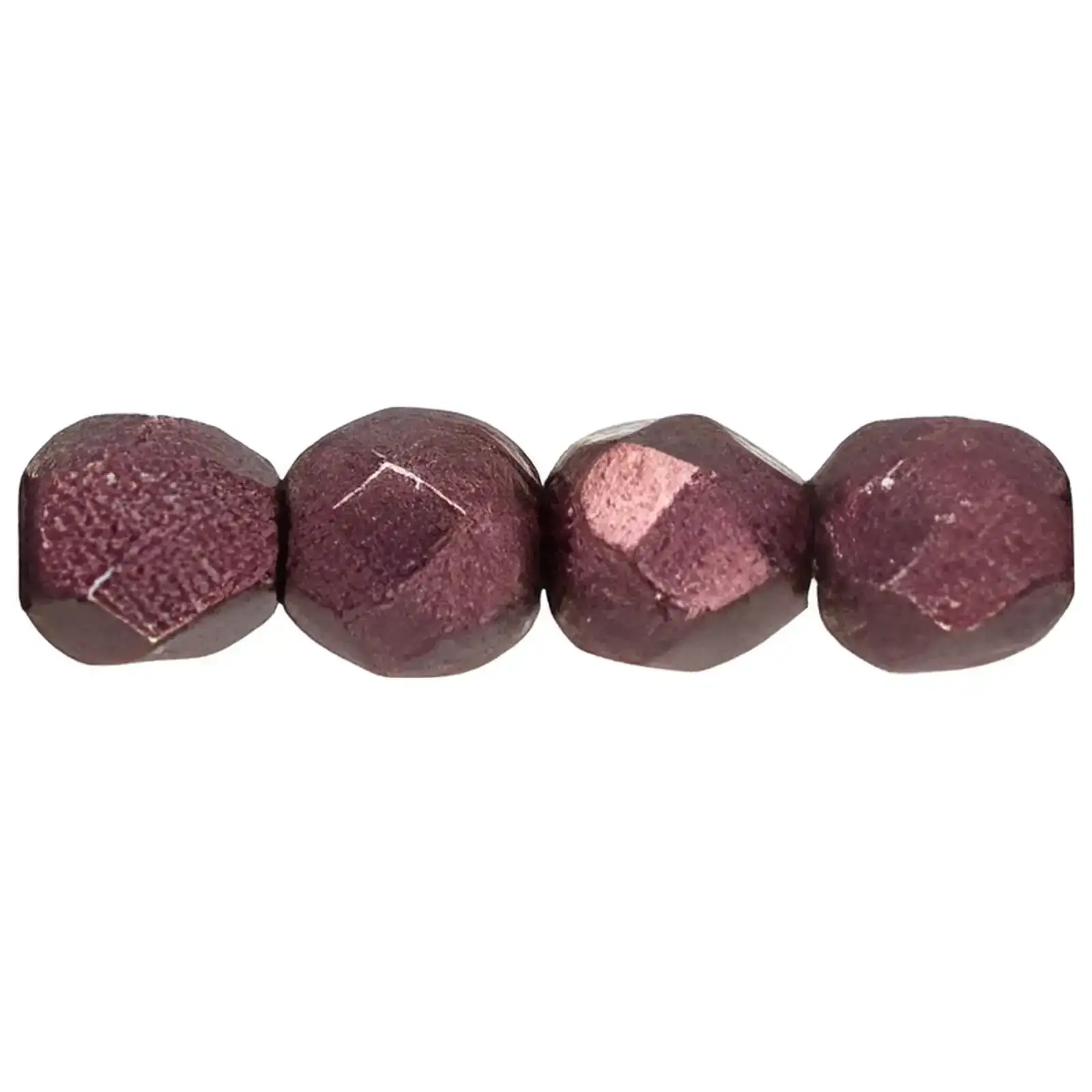 Fire Polish Beads, 3mm, Saturated Metallic Red Pear, 50 pieces