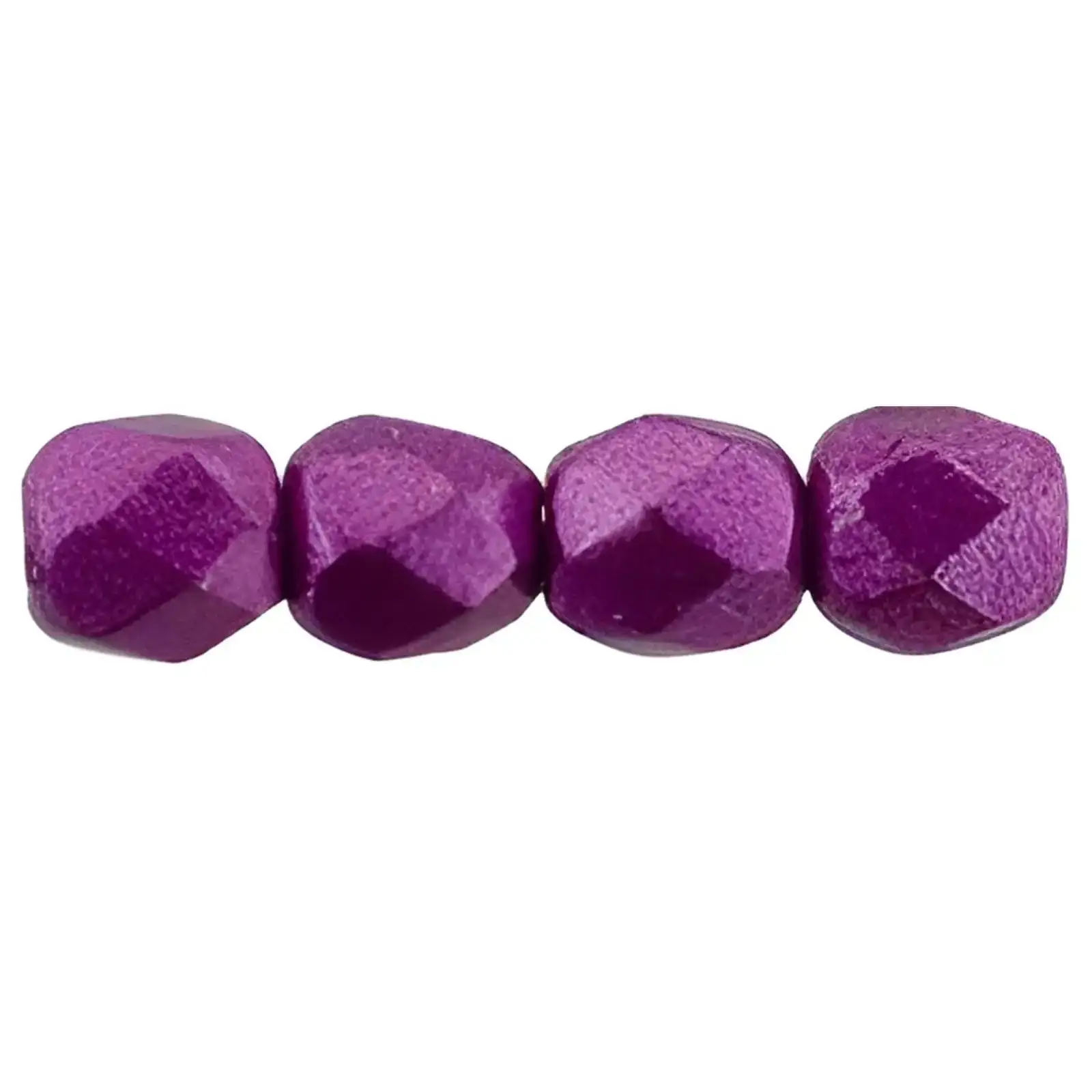 Fire Polish Beads, 3mm, Sueded Gold Fuchsia Red, 50 pieces