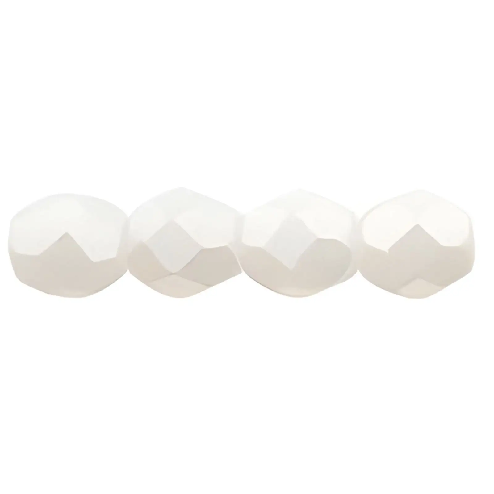 Fire Polish Beads, 4mm, Alabaster Metal Luster, 50 pieces