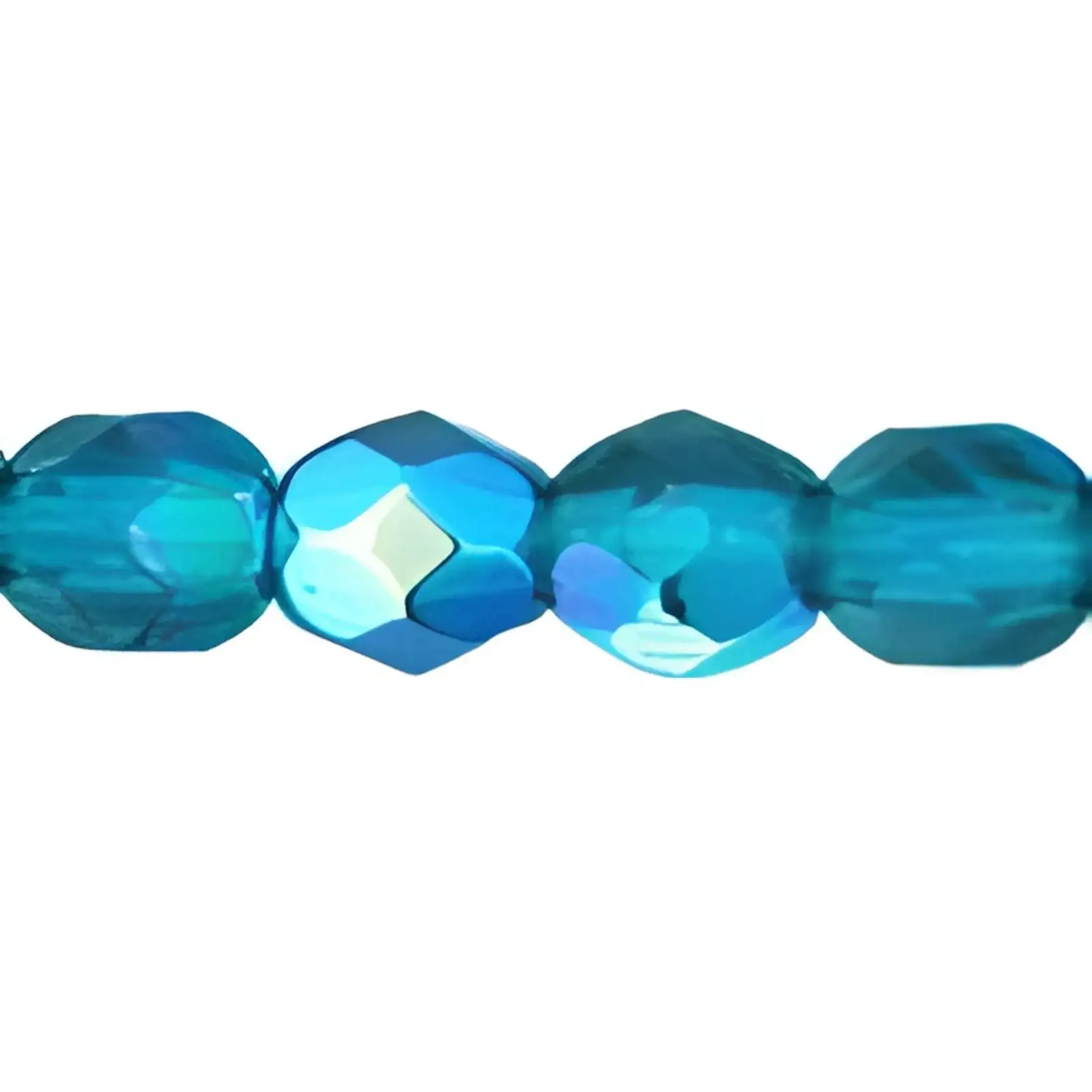 Fire Polish Beads, 4mm, Capri Blue AB, 50 pieces
