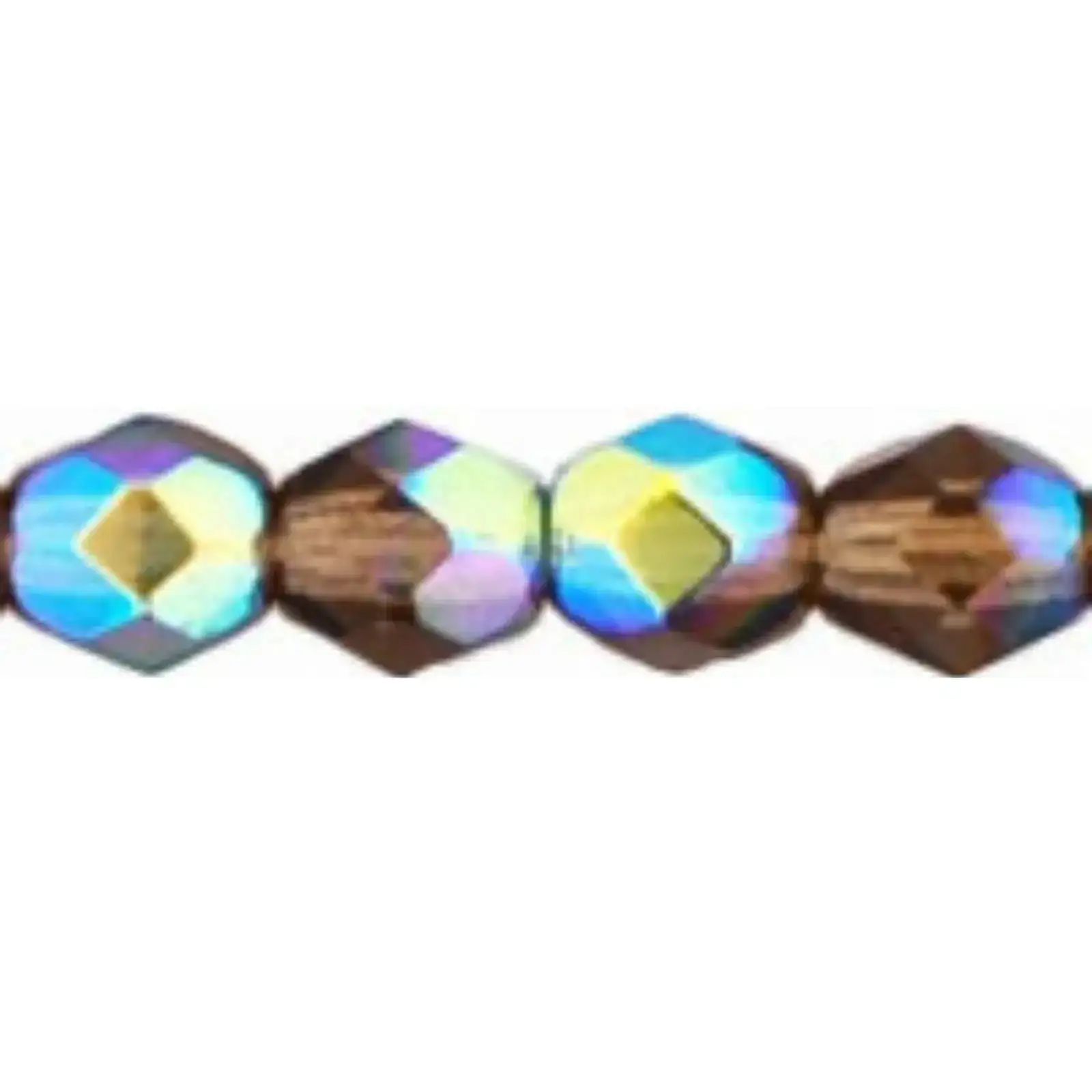 Fire Polish Beads, 4mm, Dark Topaz AB, 50 pieces