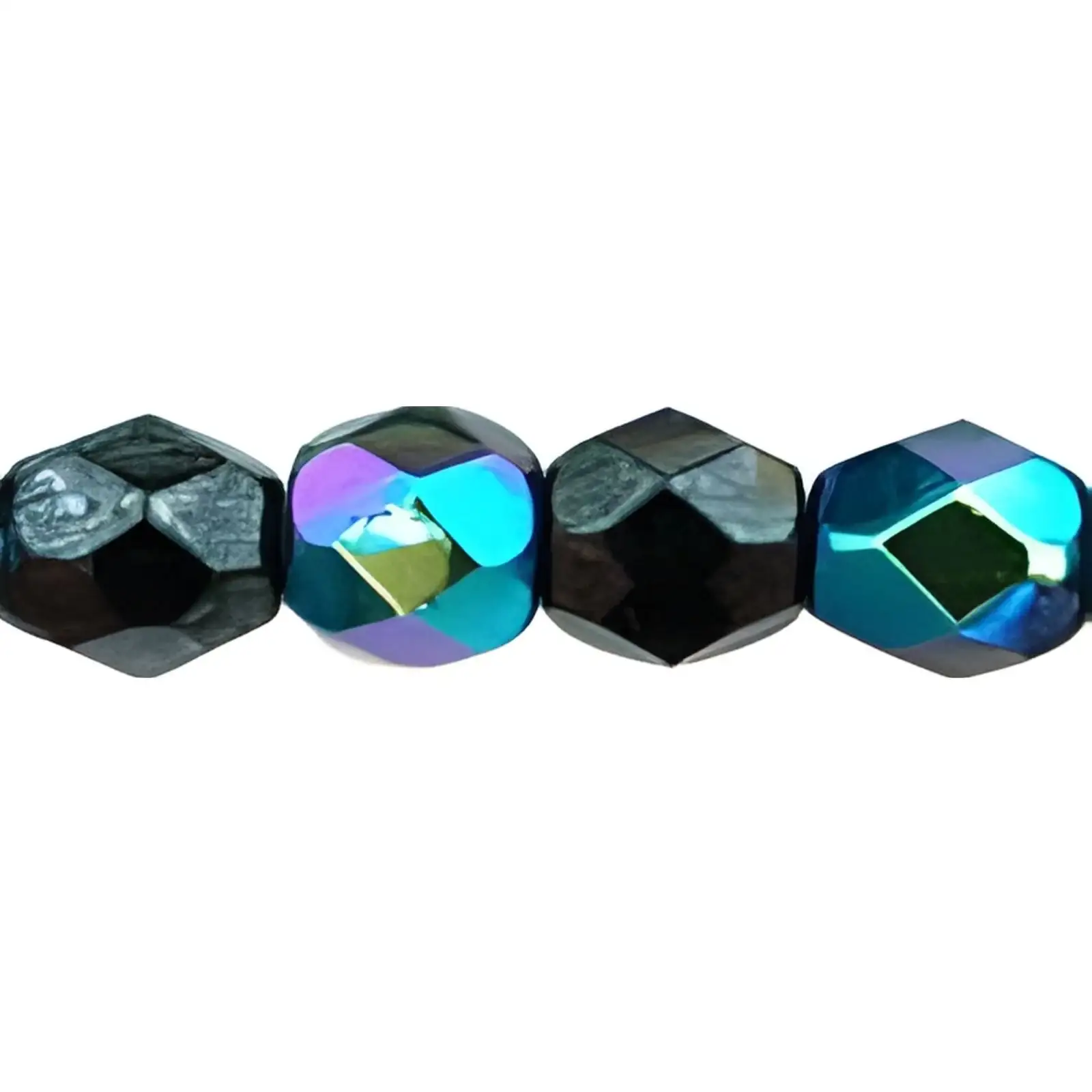 Fire Polish Beads, 4mm, Hematite AB, 50 pieces