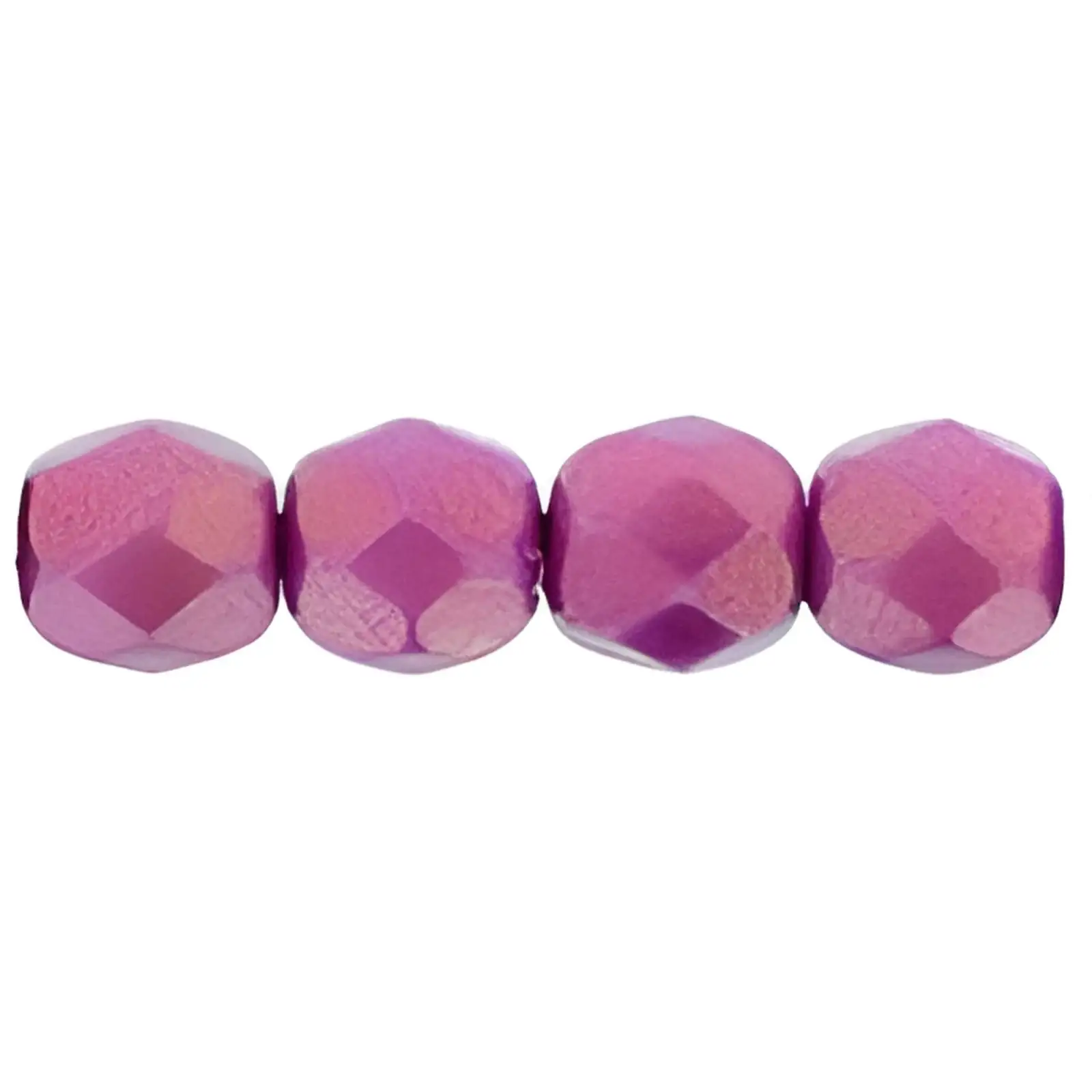 Fire Polish Beads, 4mm,Madder Rose Halo Ethereal, 50 pieces