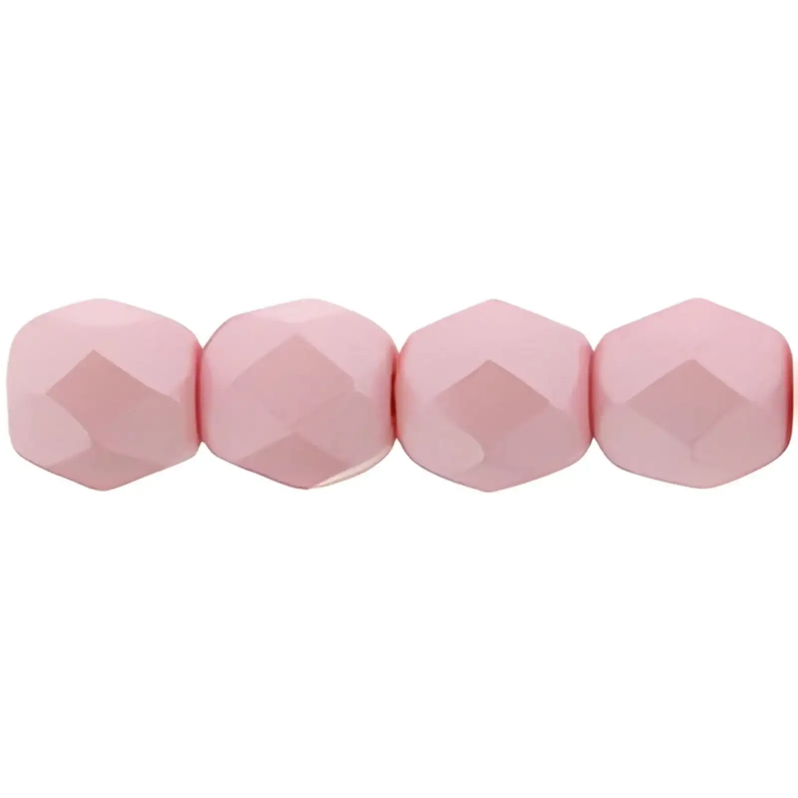 Fire Polish Beads, 4mm, Pastel Pink Powdery , 50 pieces